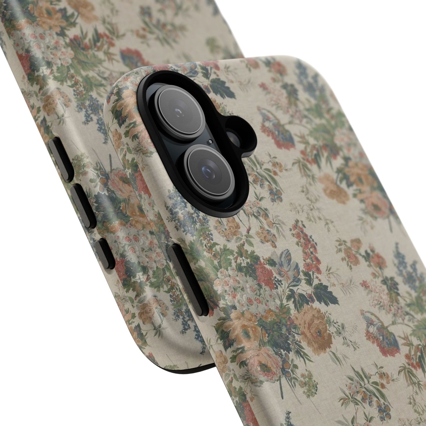 Floral Vintage Tough Phone Case – Antique Rose Pattern