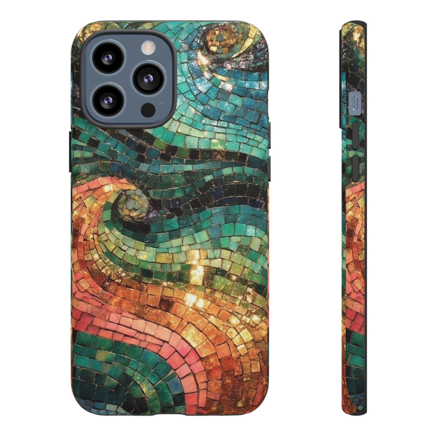 Mosaic Wave Phone Case – Colorful Artistic Tile Design Tough Case
