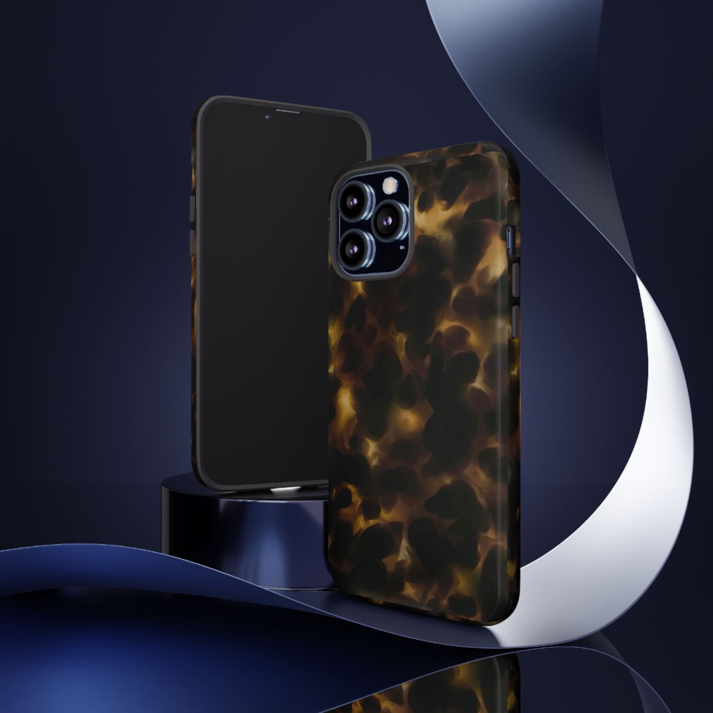 Tortoiseshell Phone Case — Protective Tough Case with Classic Brown Pattern