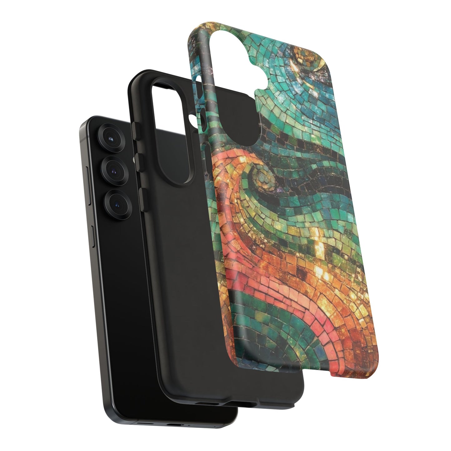 Mosaic Wave Phone Case – Colorful Artistic Tile Design Tough Case