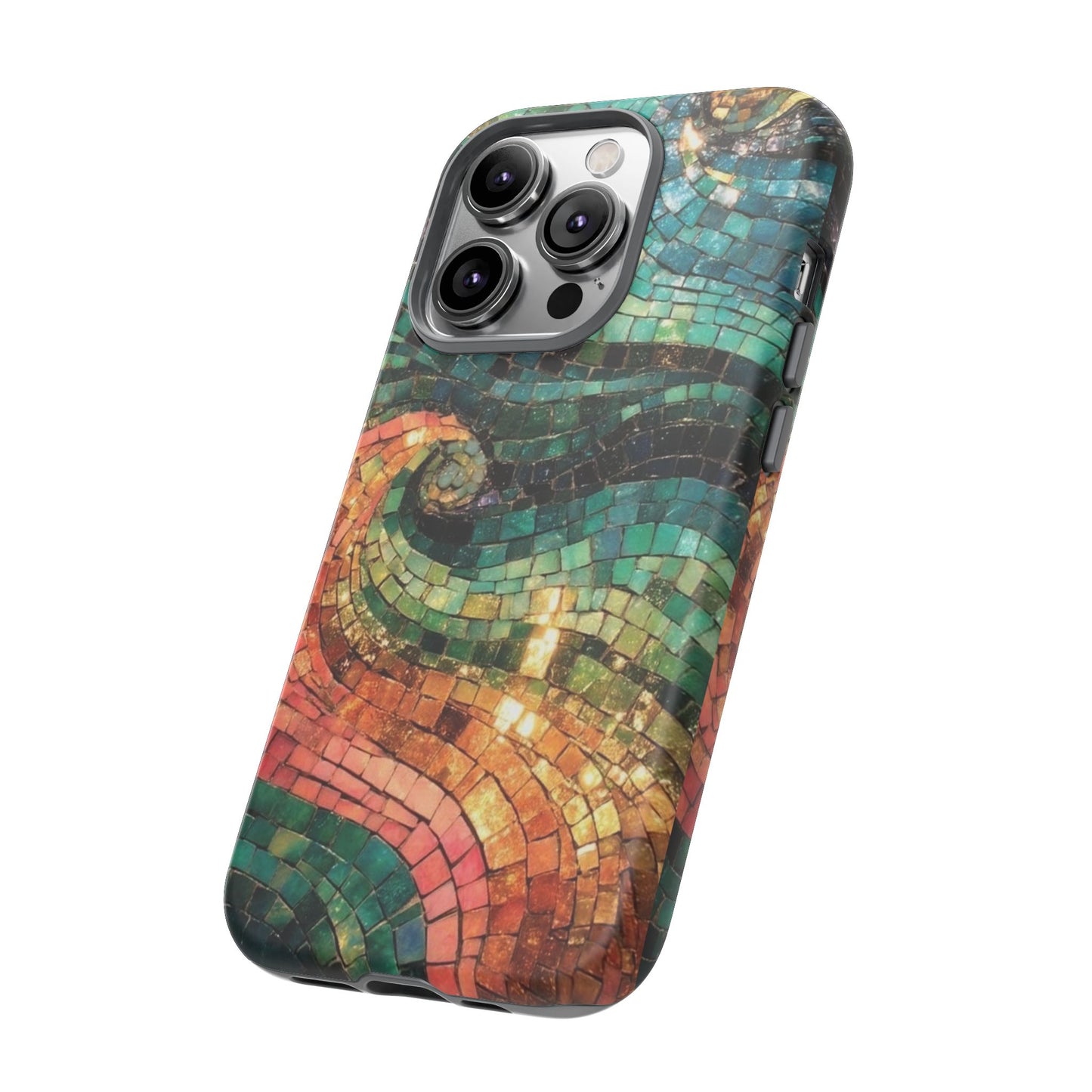 Mosaic Wave Phone Case – Colorful Artistic Tile Design Tough Case