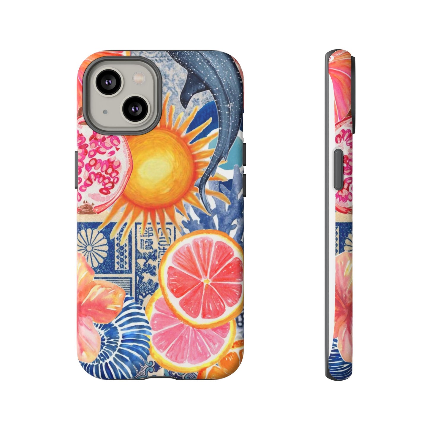 Tough Cases — Tropical Citrus Sun & Dolphin Phone Case