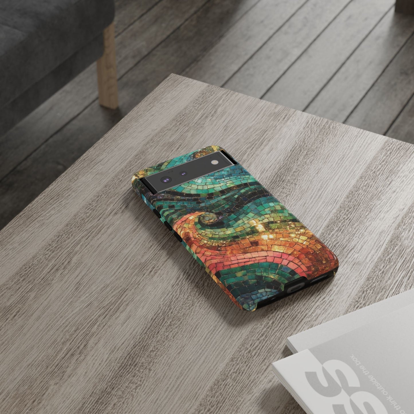 Mosaic Wave Phone Case – Colorful Artistic Tile Design Tough Case
