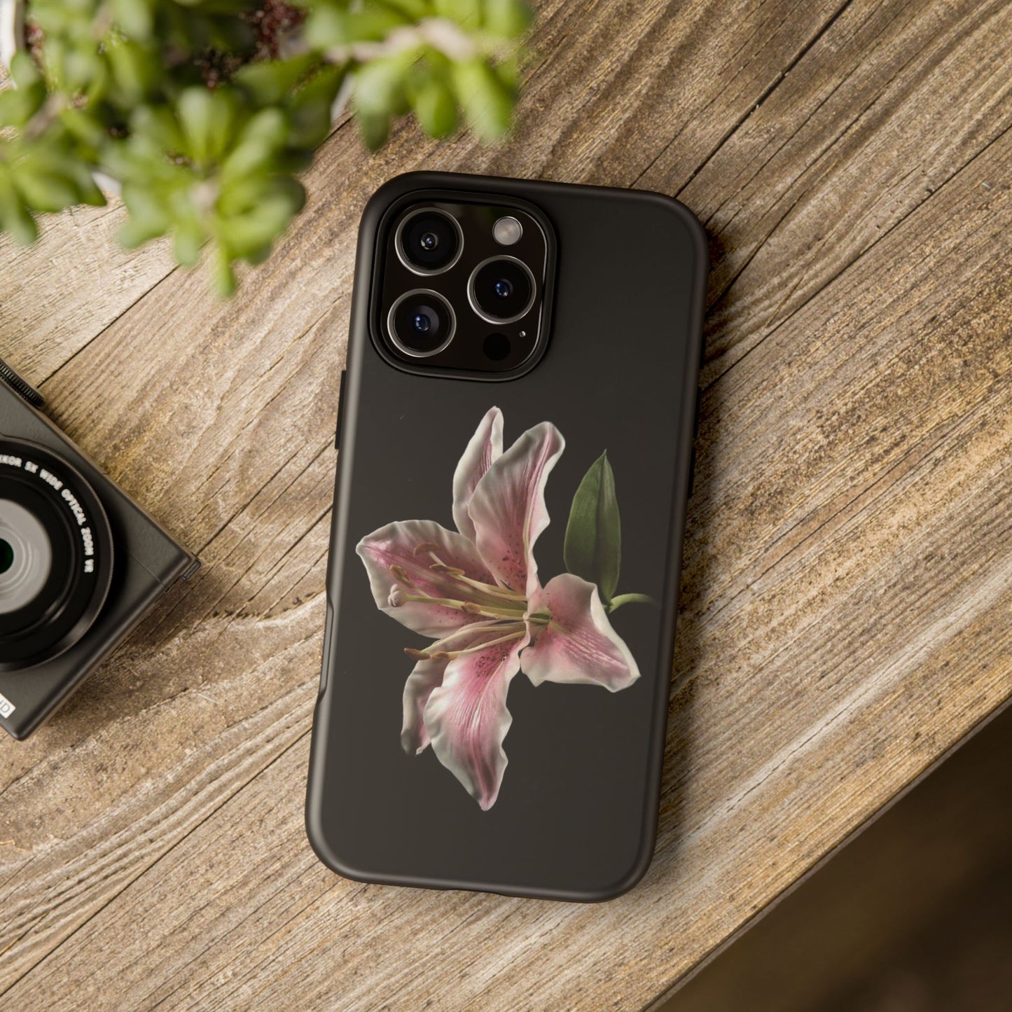 Pink Lily Tough Phone Case — Slim Protective Floral iPhone Cover