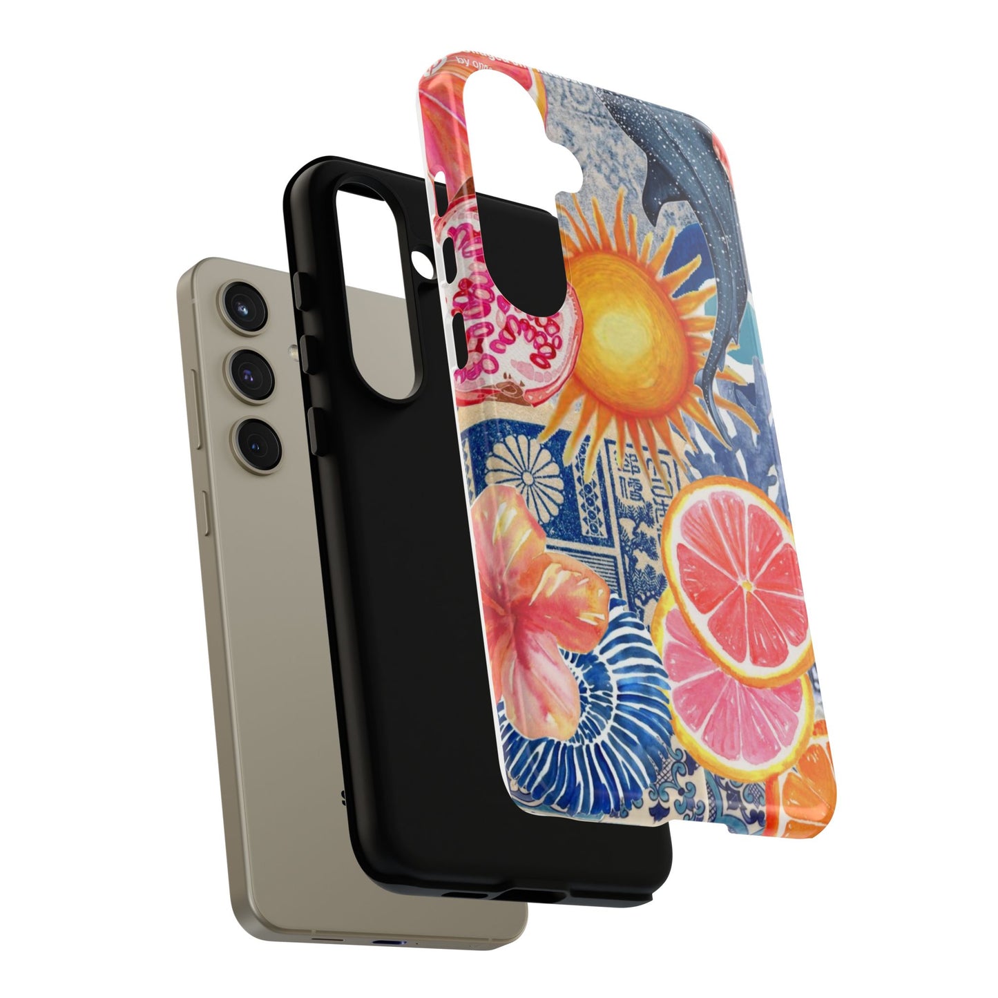 Tough Cases — Tropical Citrus Sun & Dolphin Phone Case