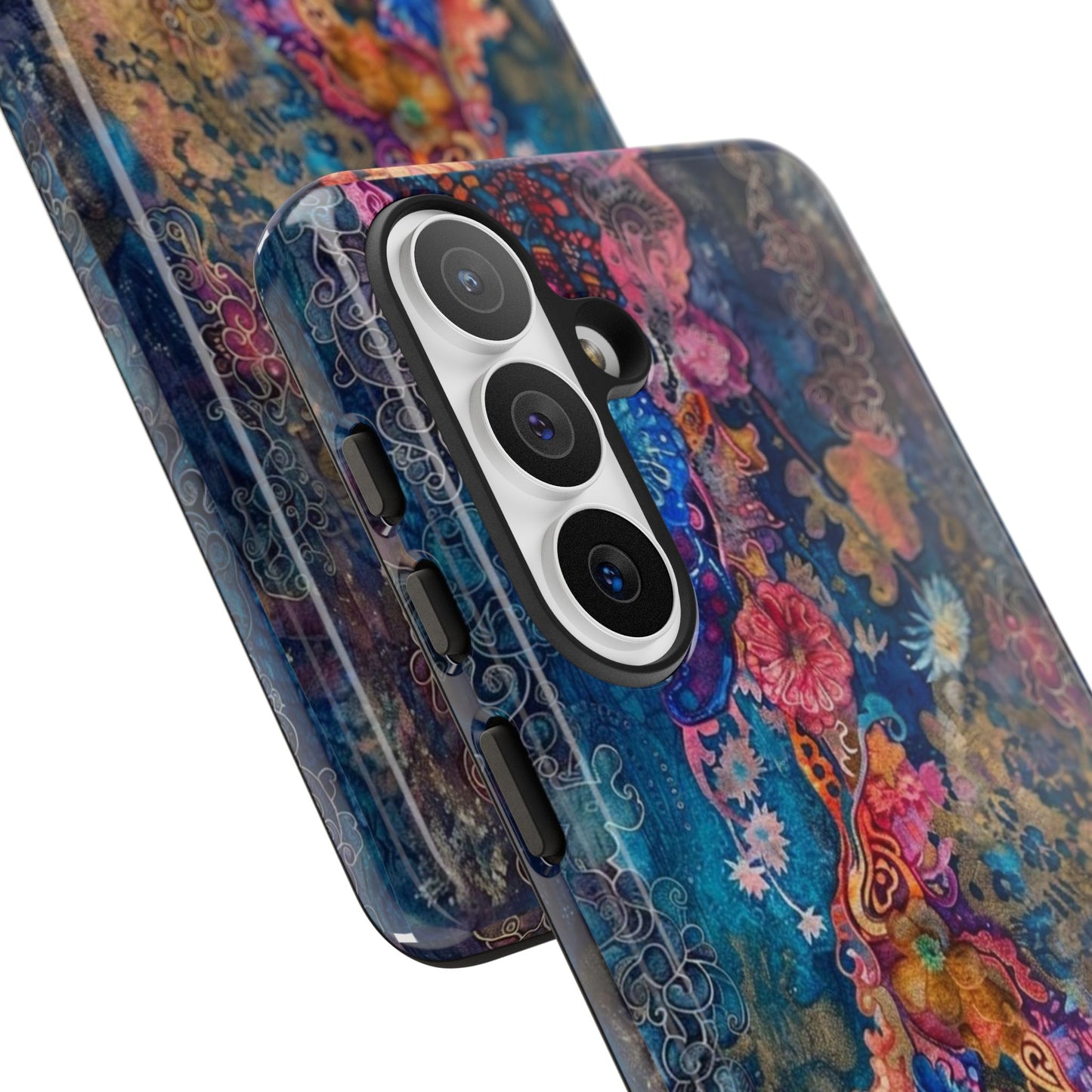 Phone Case - Colorful Floral Tiger Tough Case