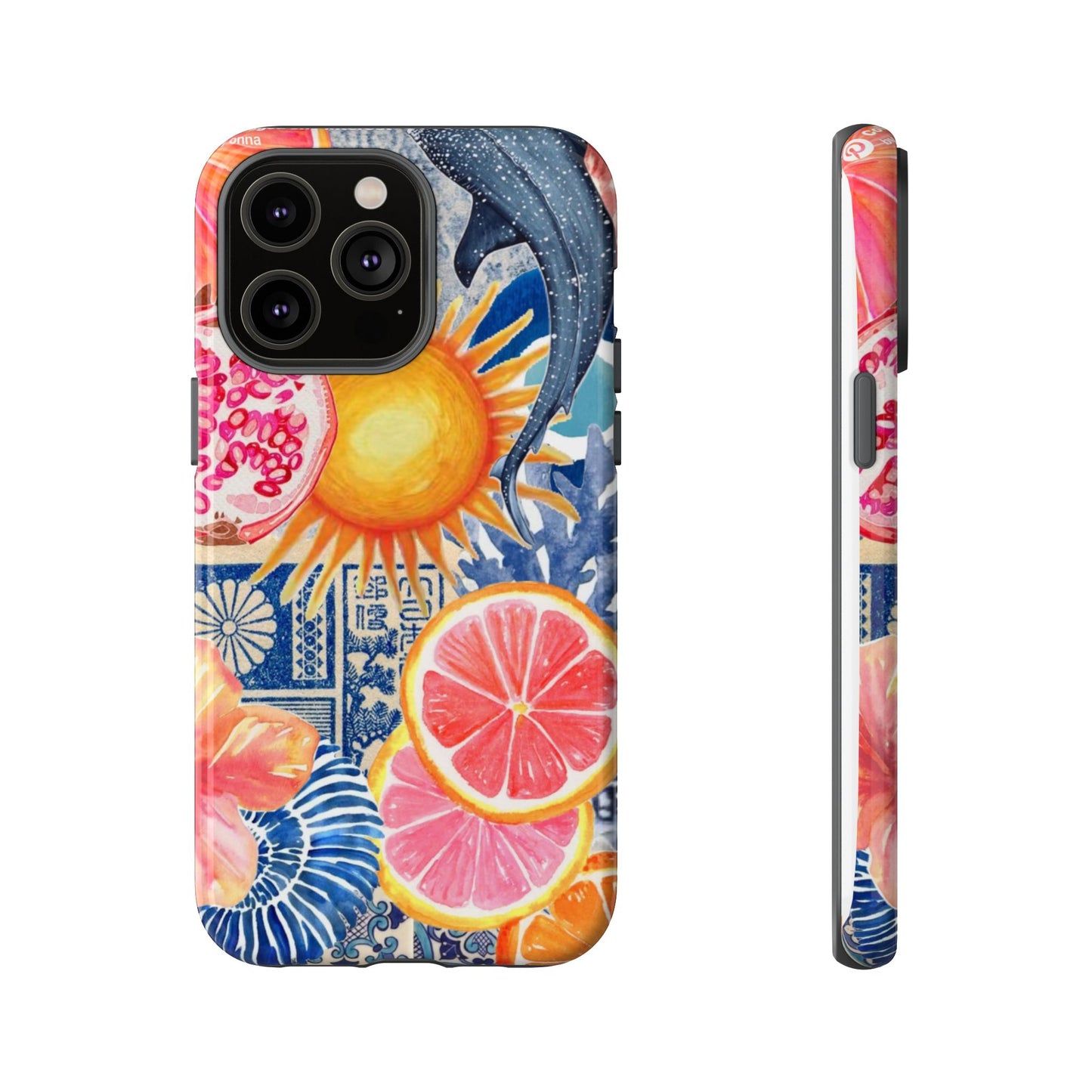 Tough Cases — Tropical Citrus Sun & Dolphin Phone Case