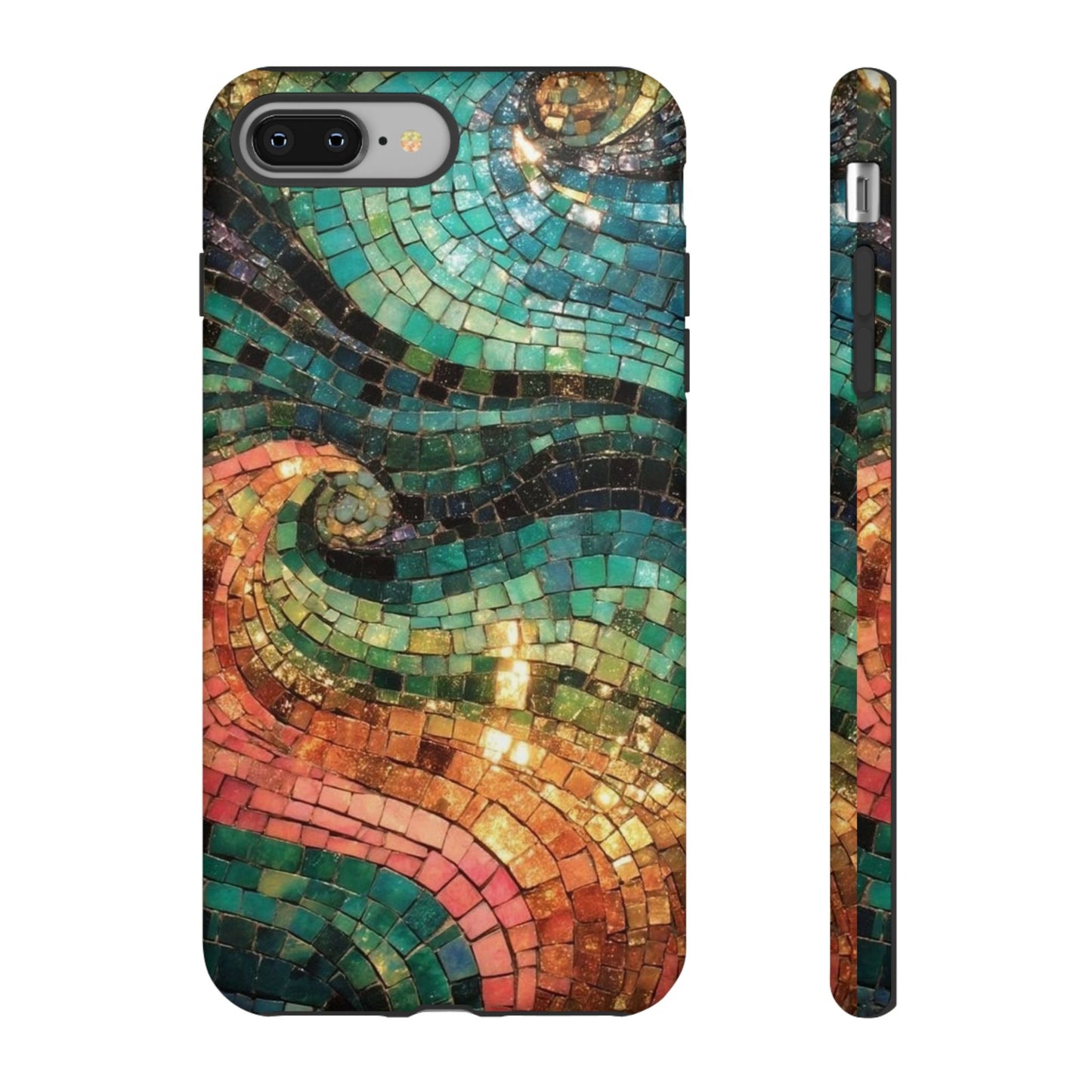 Mosaic Wave Phone Case – Colorful Artistic Tile Design Tough Case