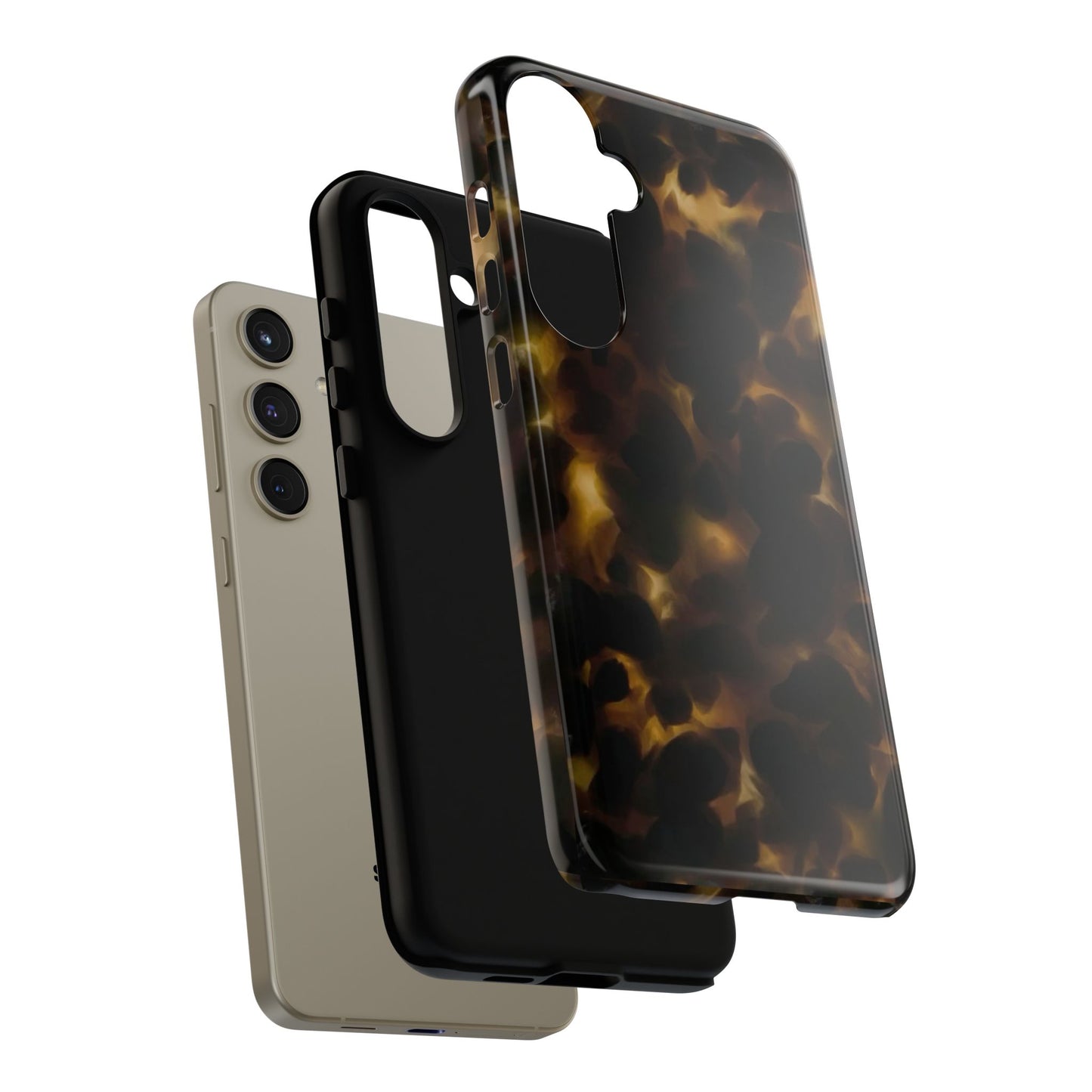 Tortoiseshell Phone Case — Protective Tough Case with Classic Brown Pattern