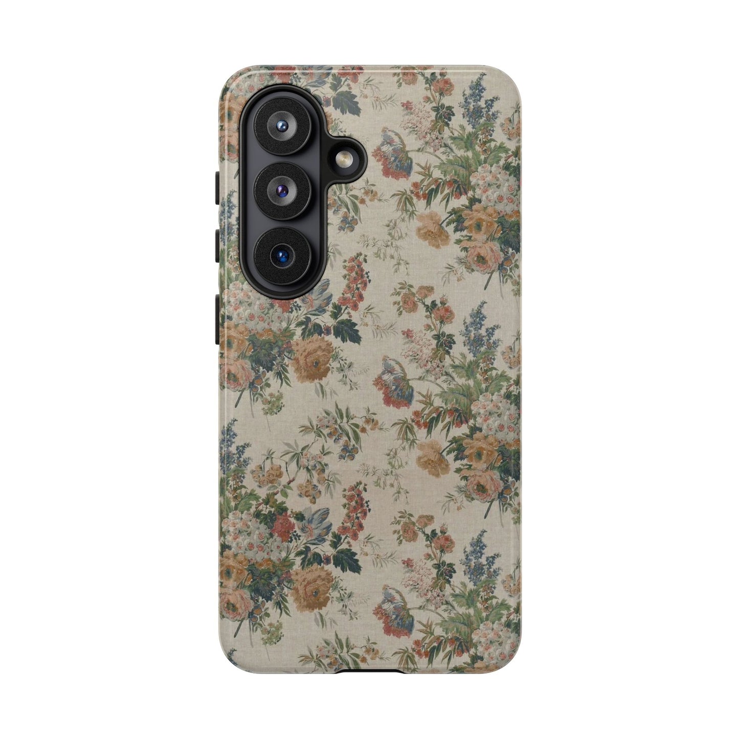 Floral Vintage Tough Phone Case – Antique Rose Pattern