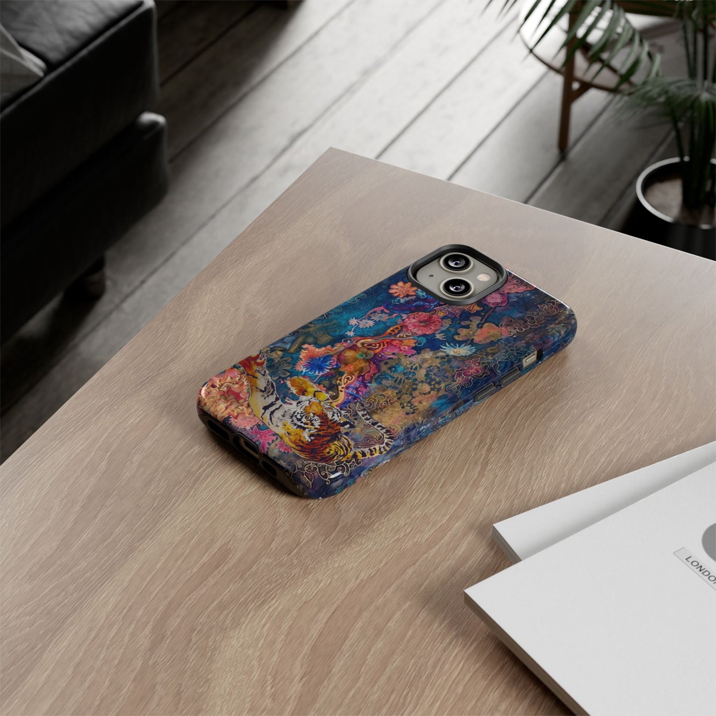 Phone Case - Colorful Floral Tiger Tough Case