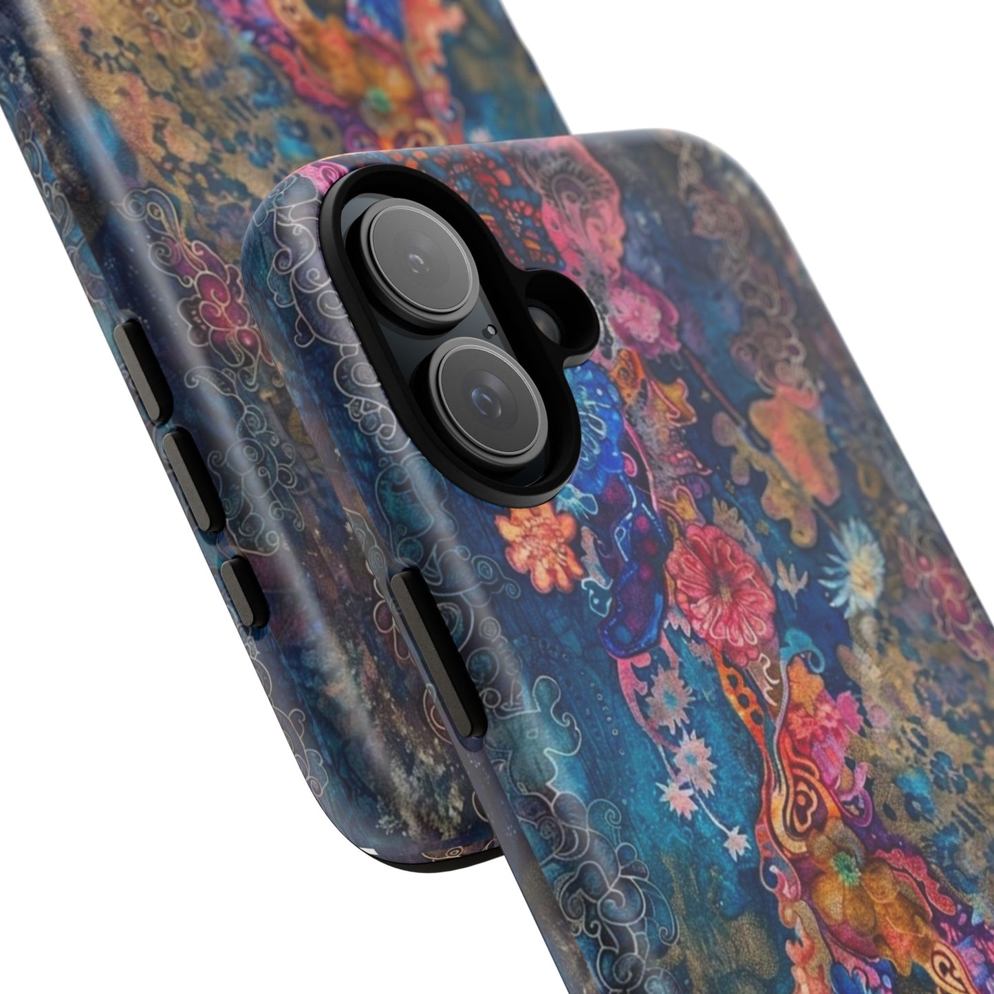 Phone Case - Colorful Floral Tiger Tough Case