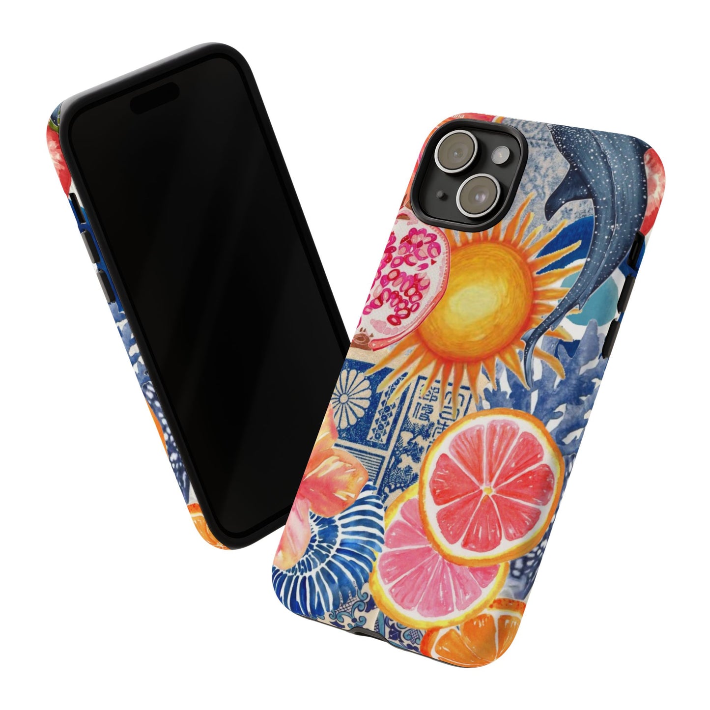 Tough Cases — Tropical Citrus Sun & Dolphin Phone Case