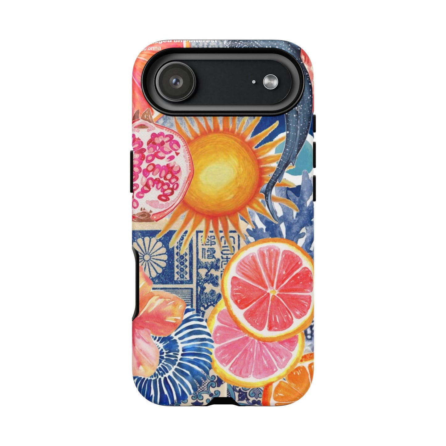 Tough Cases — Tropical Citrus Sun & Dolphin Phone Case