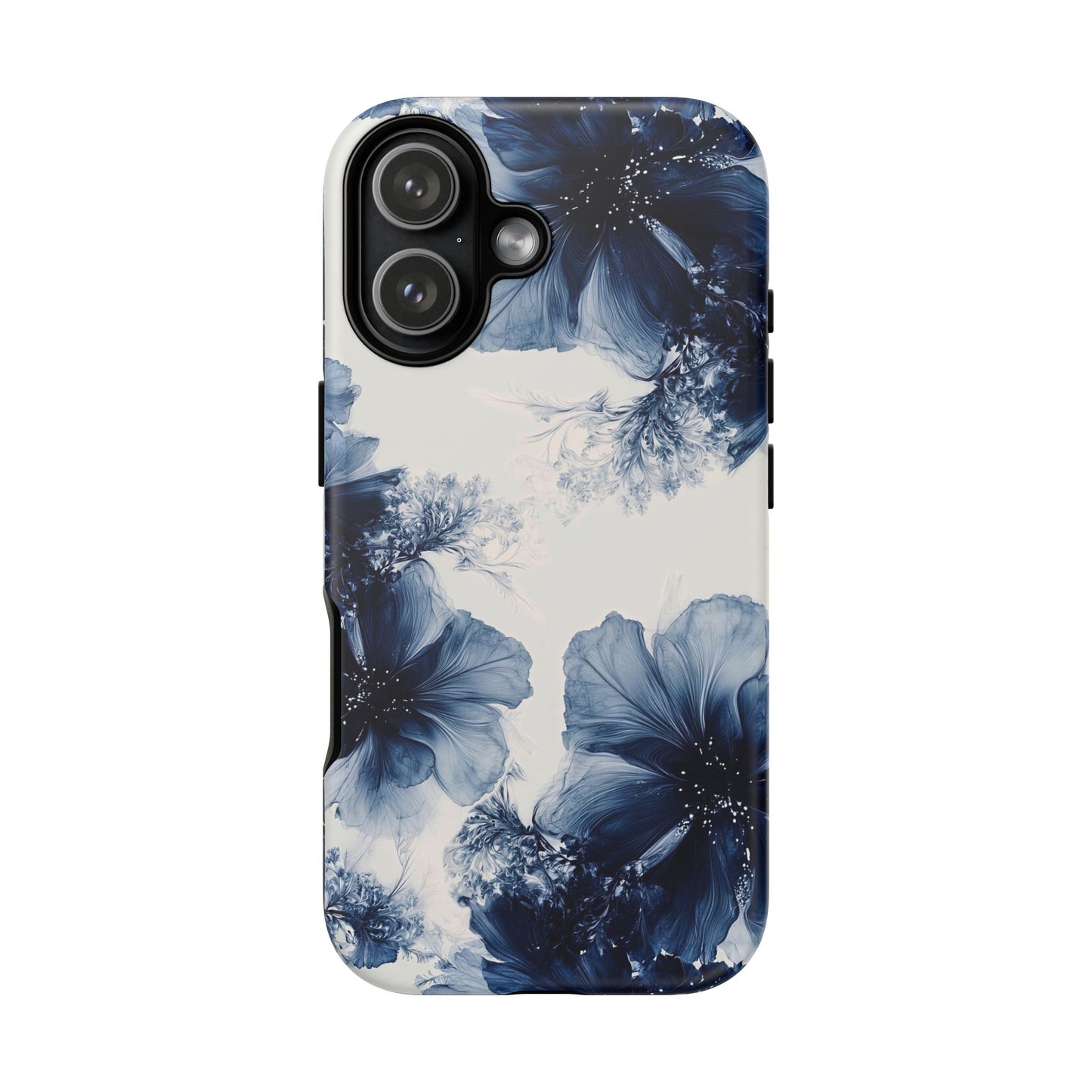 Floral Indigo Tough Phone Case — Blue Botanical Protective Cover