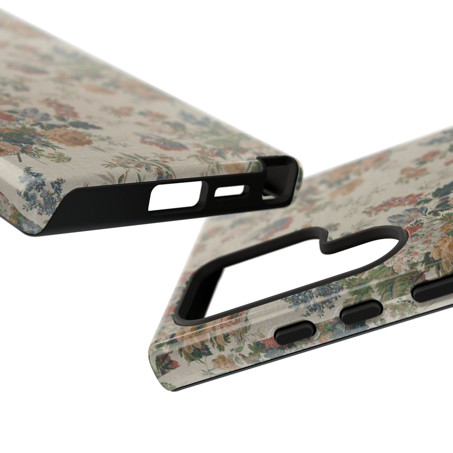 Floral Vintage Tough Phone Case – Antique Rose Pattern