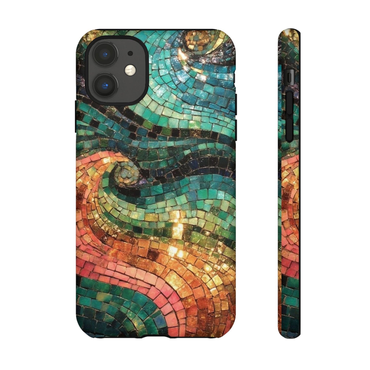 Mosaic Wave Phone Case – Colorful Artistic Tile Design Tough Case