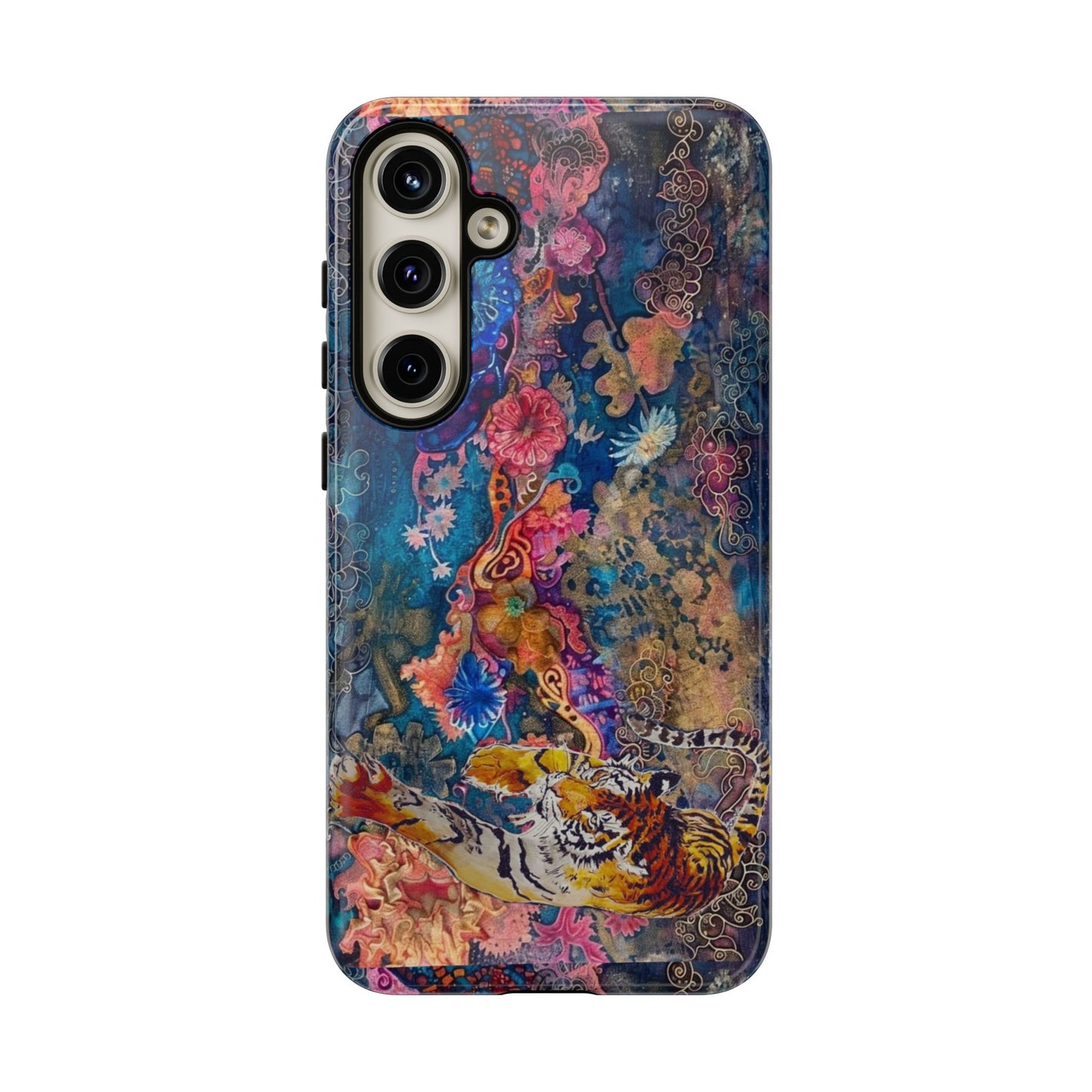 Phone Case - Colorful Floral Tiger Tough Case