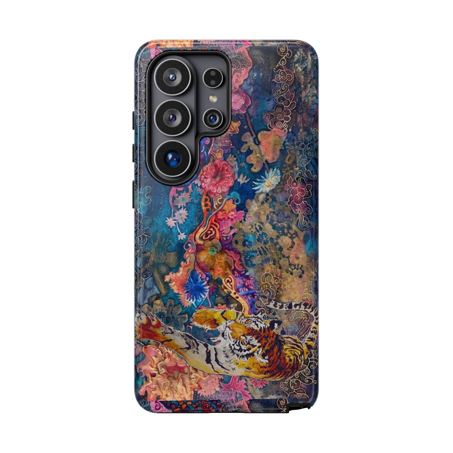 Phone Case - Colorful Floral Tiger Tough Case