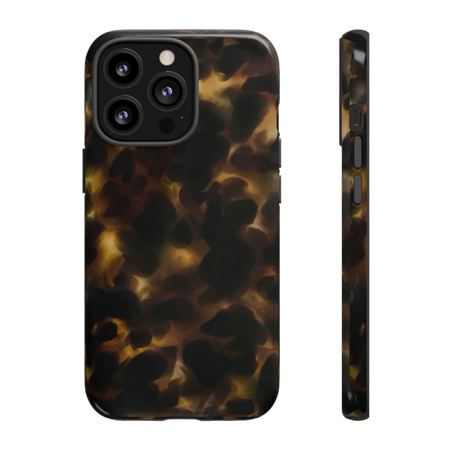 Tortoiseshell Phone Case — Protective Tough Case with Classic Brown Pattern