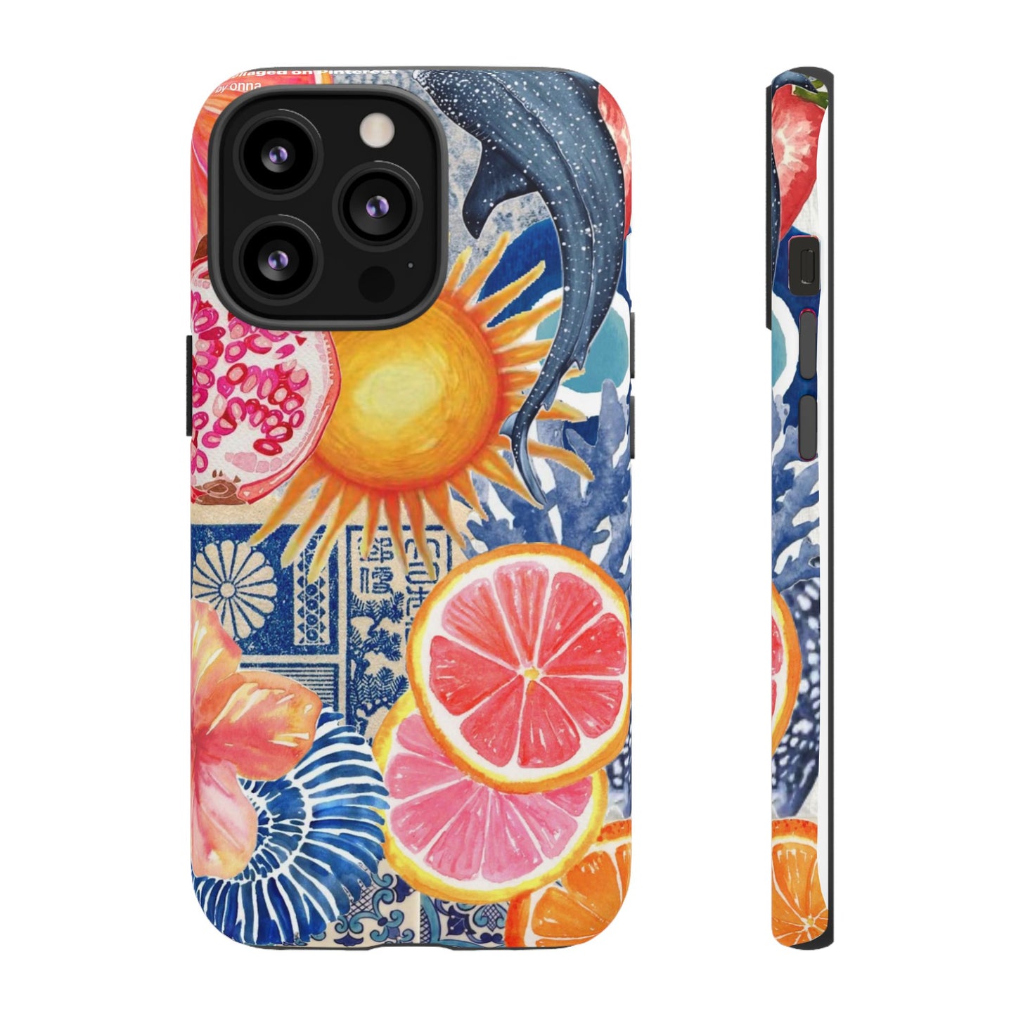 Tough Cases — Tropical Citrus Sun & Dolphin Phone Case