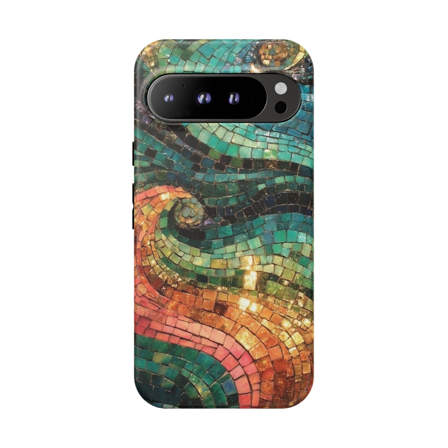 Mosaic Wave Phone Case – Colorful Artistic Tile Design Tough Case