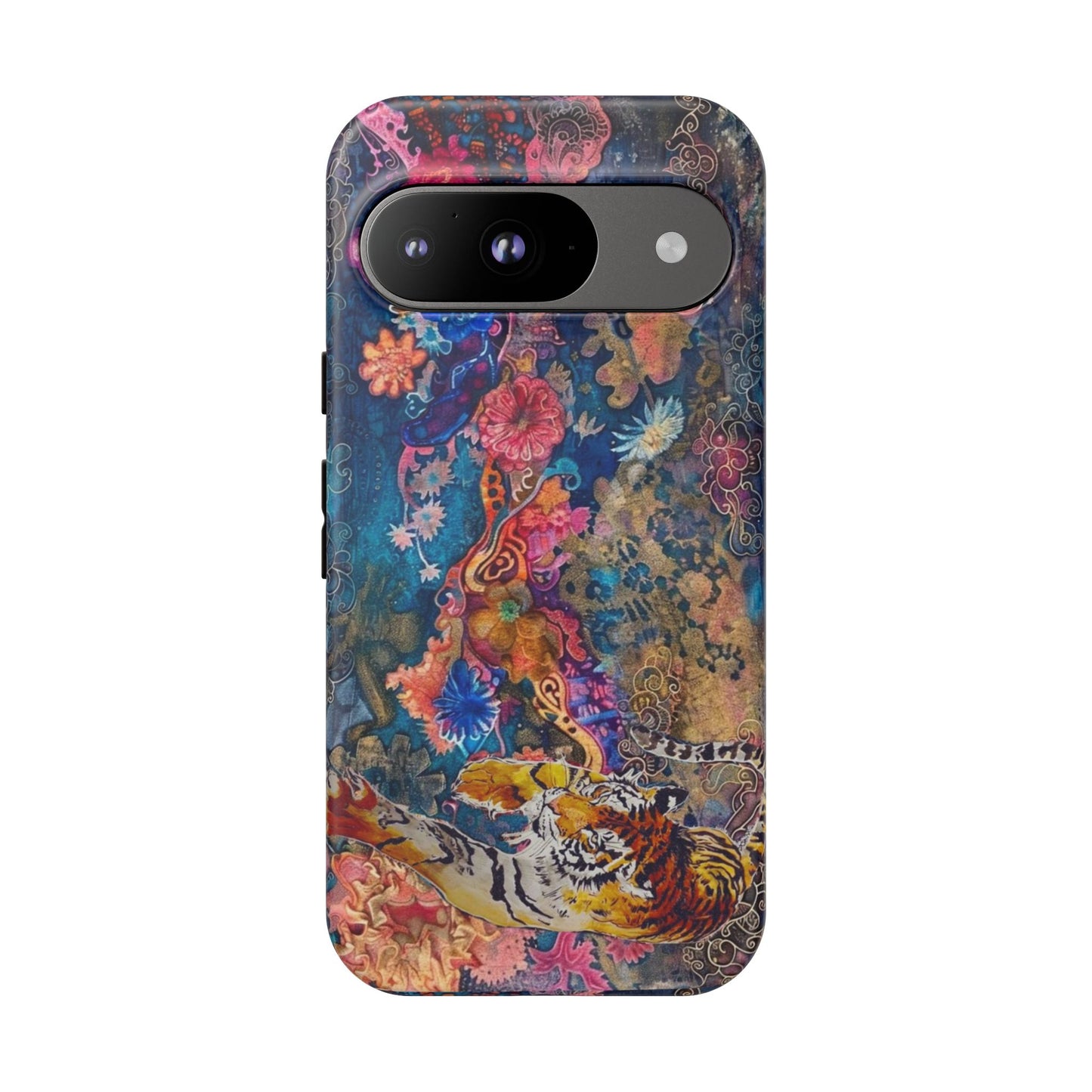 Phone Case - Colorful Floral Tiger Tough Case