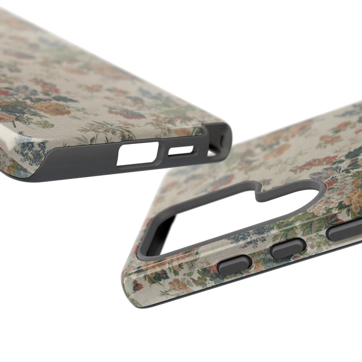 Floral Vintage Tough Phone Case – Antique Rose Pattern