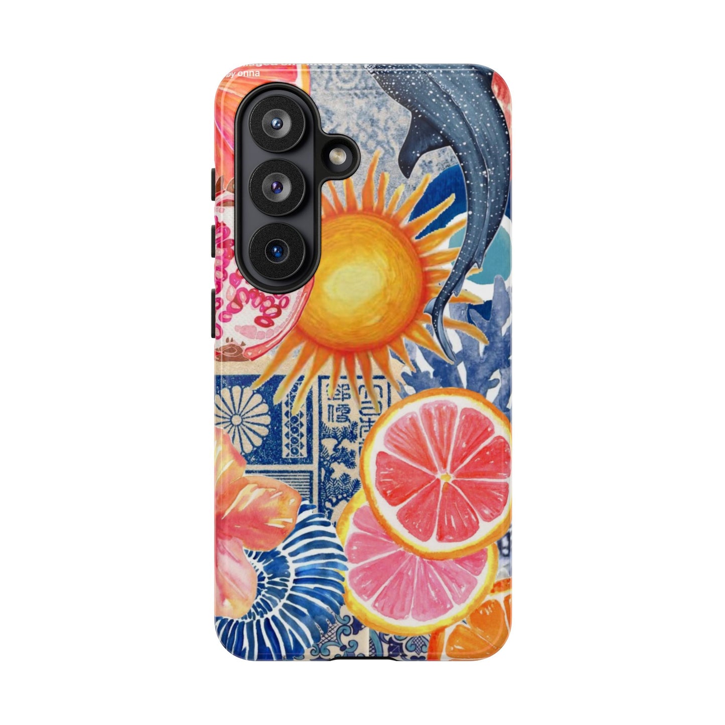 Tough Cases — Tropical Citrus Sun & Dolphin Phone Case