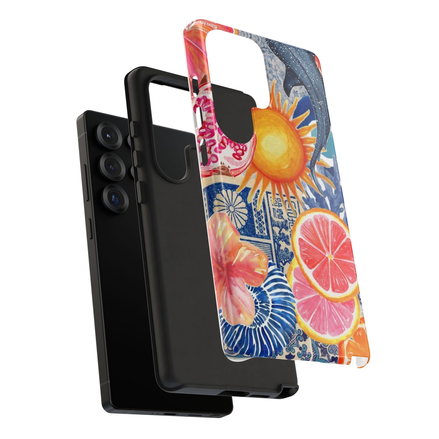 Tough Cases — Tropical Citrus Sun & Dolphin Phone Case