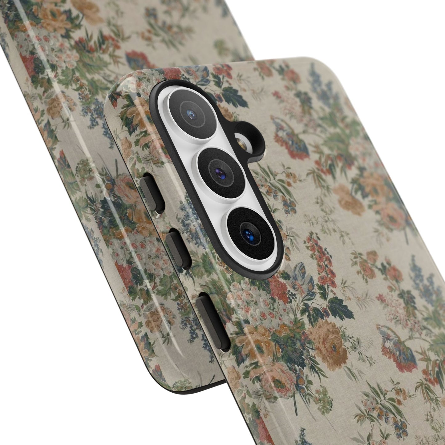 Floral Vintage Tough Phone Case – Antique Rose Pattern