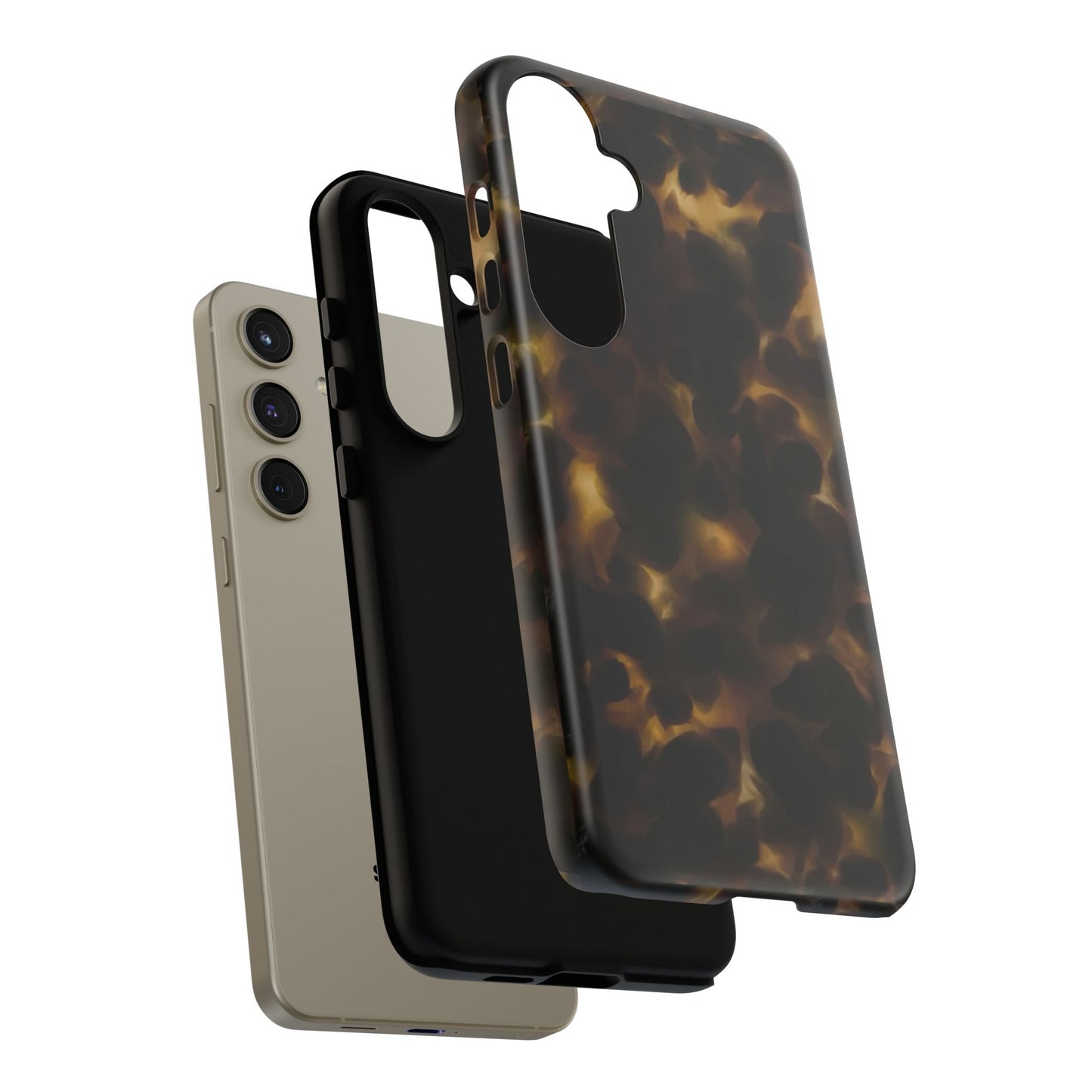 Tortoiseshell Phone Case — Protective Tough Case with Classic Brown Pattern