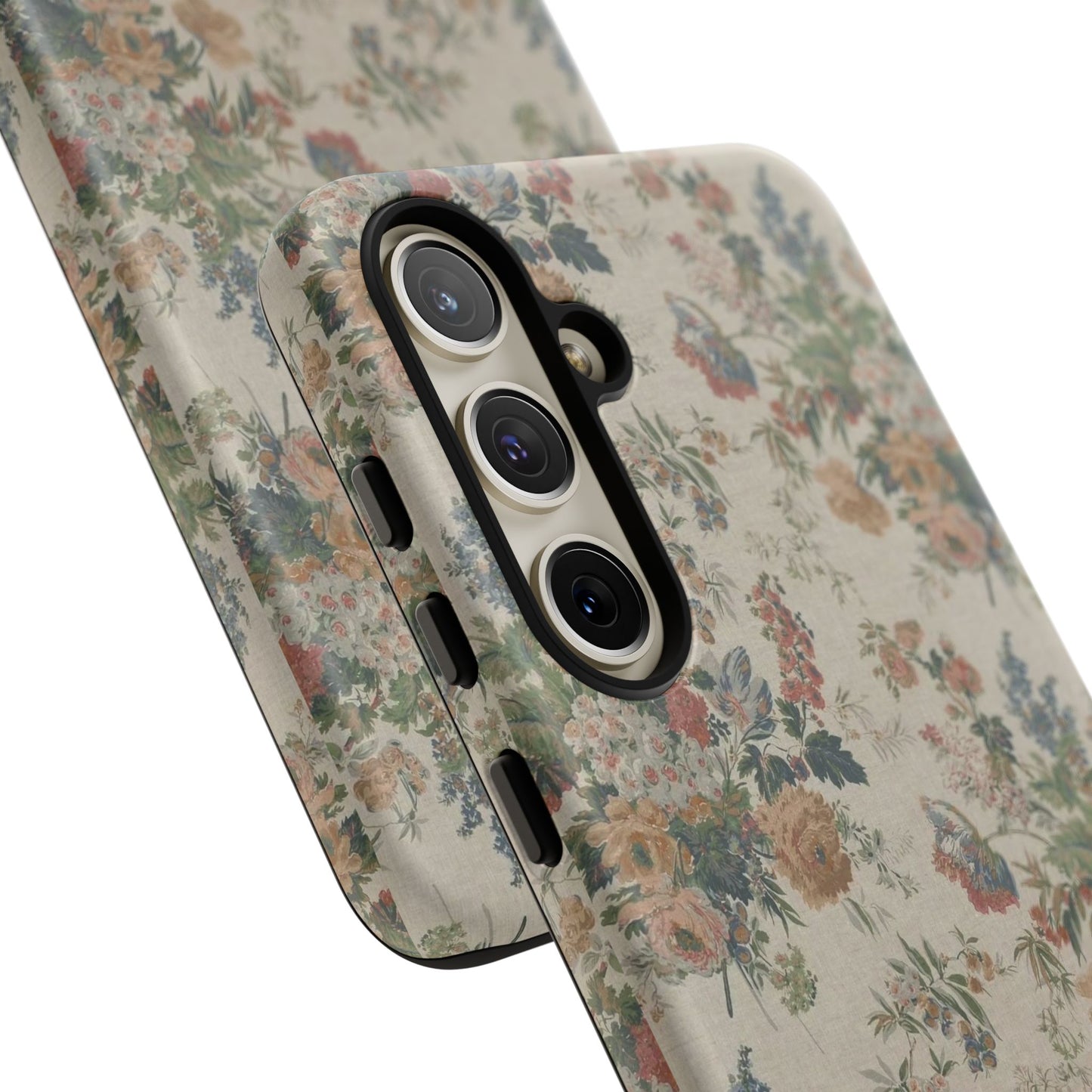 Floral Vintage Tough Phone Case – Antique Rose Pattern