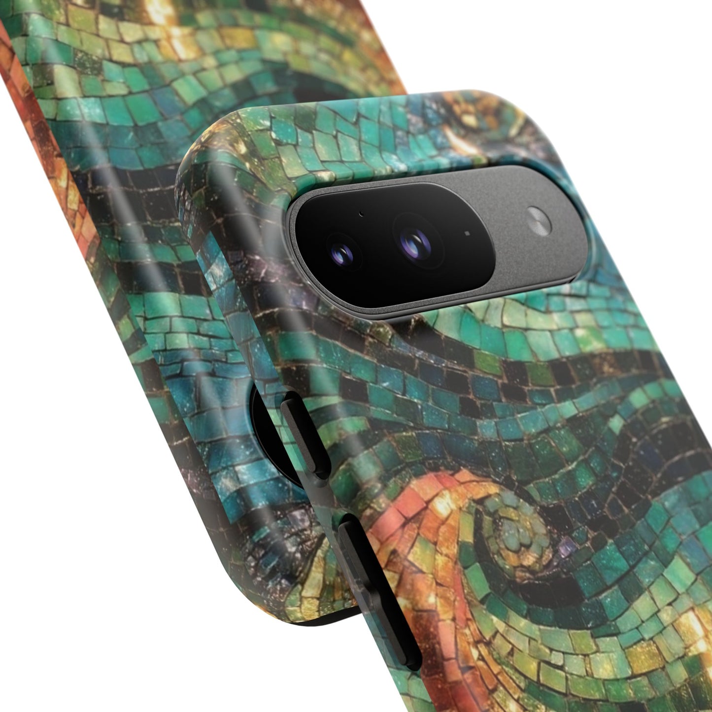 Mosaic Wave Phone Case – Colorful Artistic Tile Design Tough Case