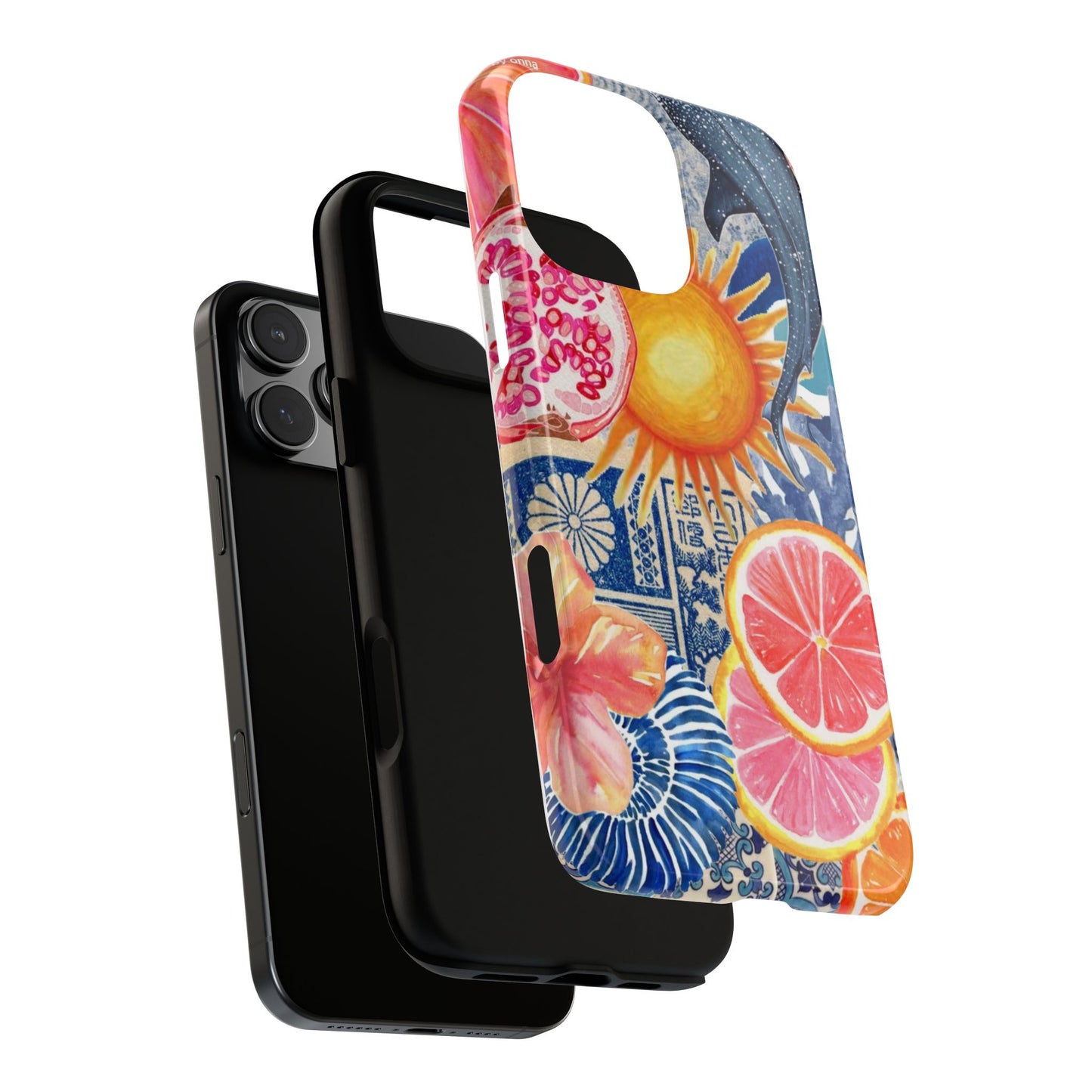 Tough Cases — Tropical Citrus Sun & Dolphin Phone Case