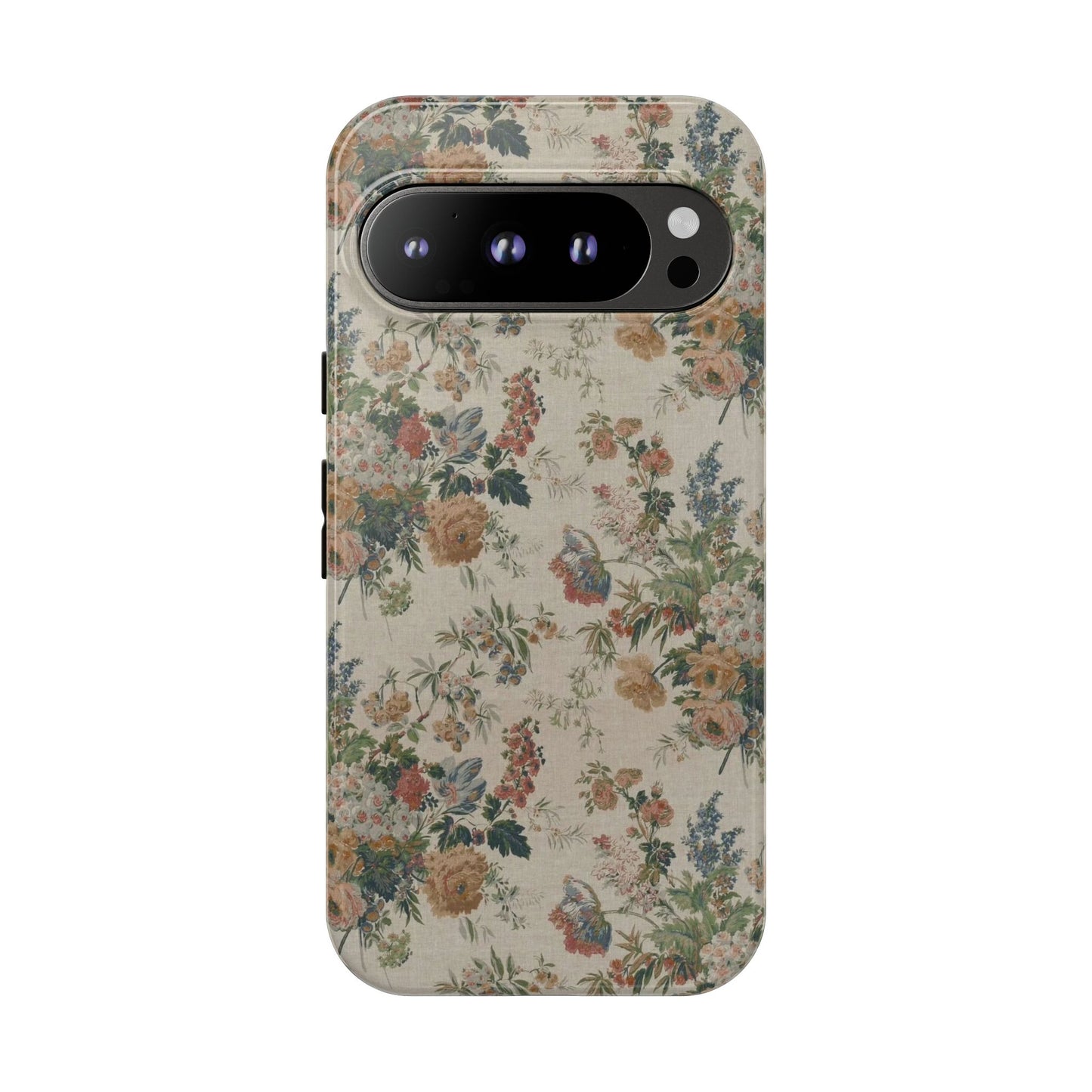 Floral Vintage Tough Phone Case – Antique Rose Pattern