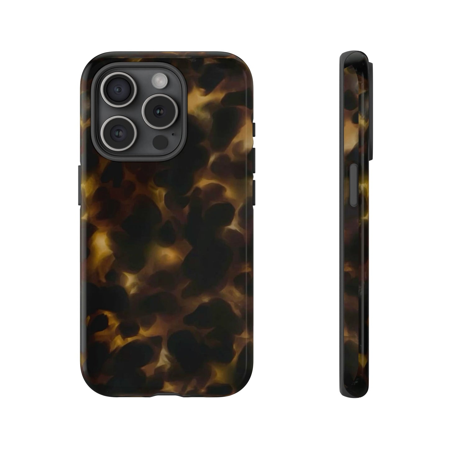 Tortoiseshell Phone Case — Protective Tough Case with Classic Brown Pattern