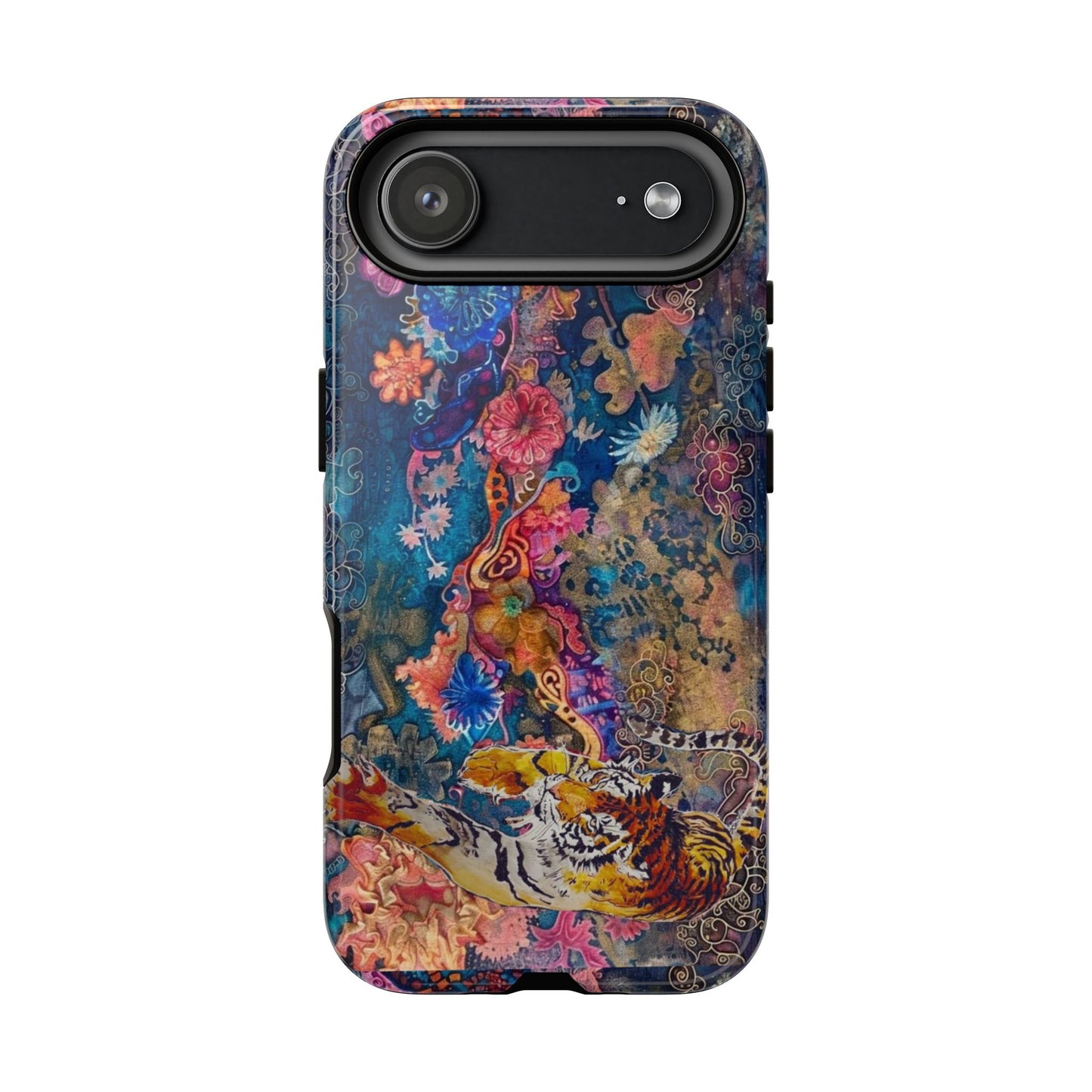 Phone Case - Colorful Floral Tiger Tough Case
