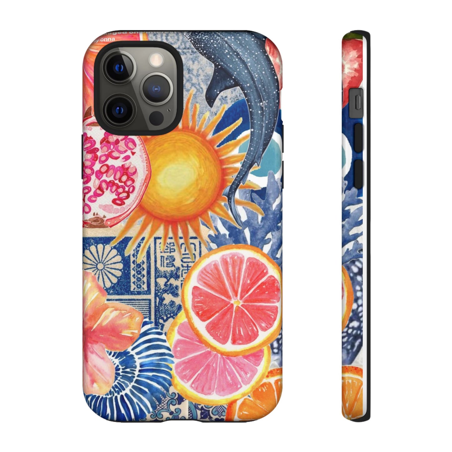 Tough Cases — Tropical Citrus Sun & Dolphin Phone Case