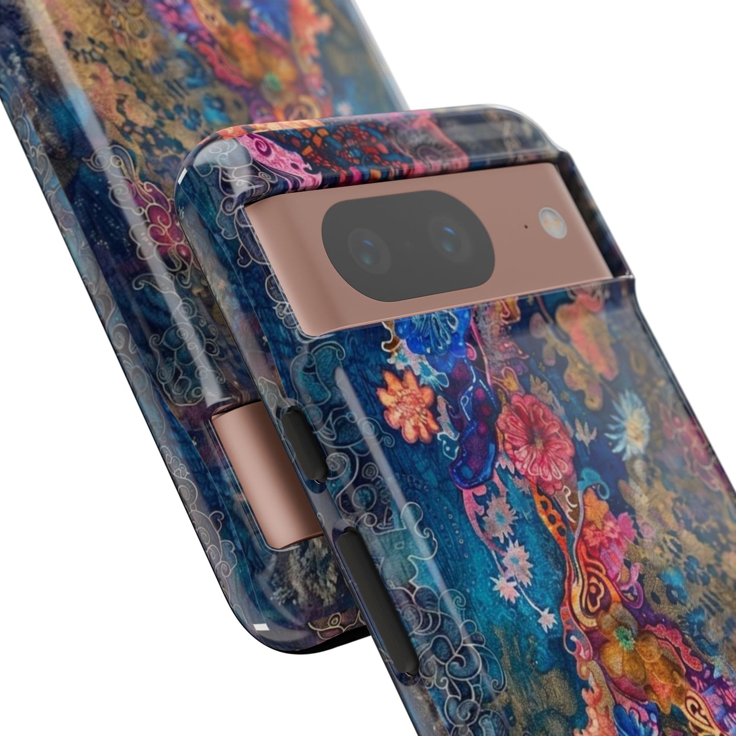 Phone Case - Colorful Floral Tiger Tough Case