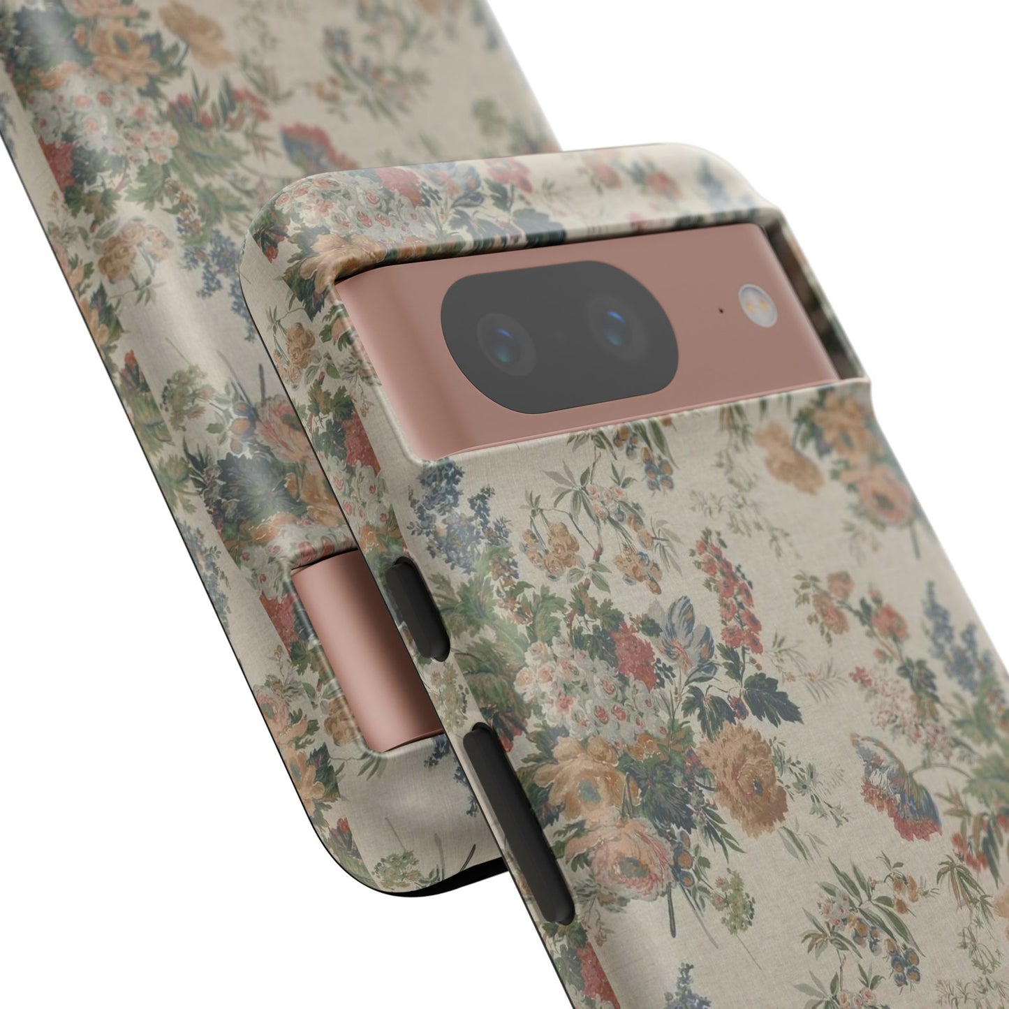 Floral Vintage Tough Phone Case – Antique Rose Pattern