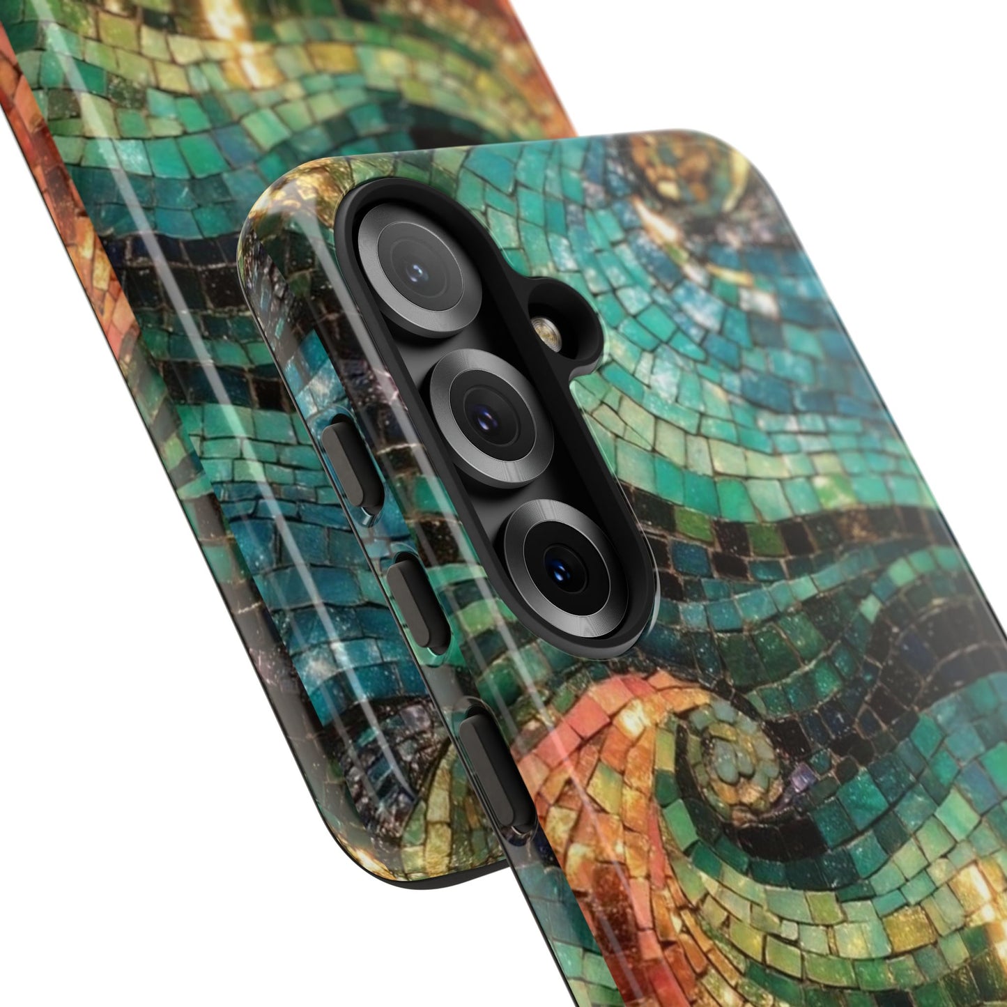 Mosaic Wave Phone Case – Colorful Artistic Tile Design Tough Case