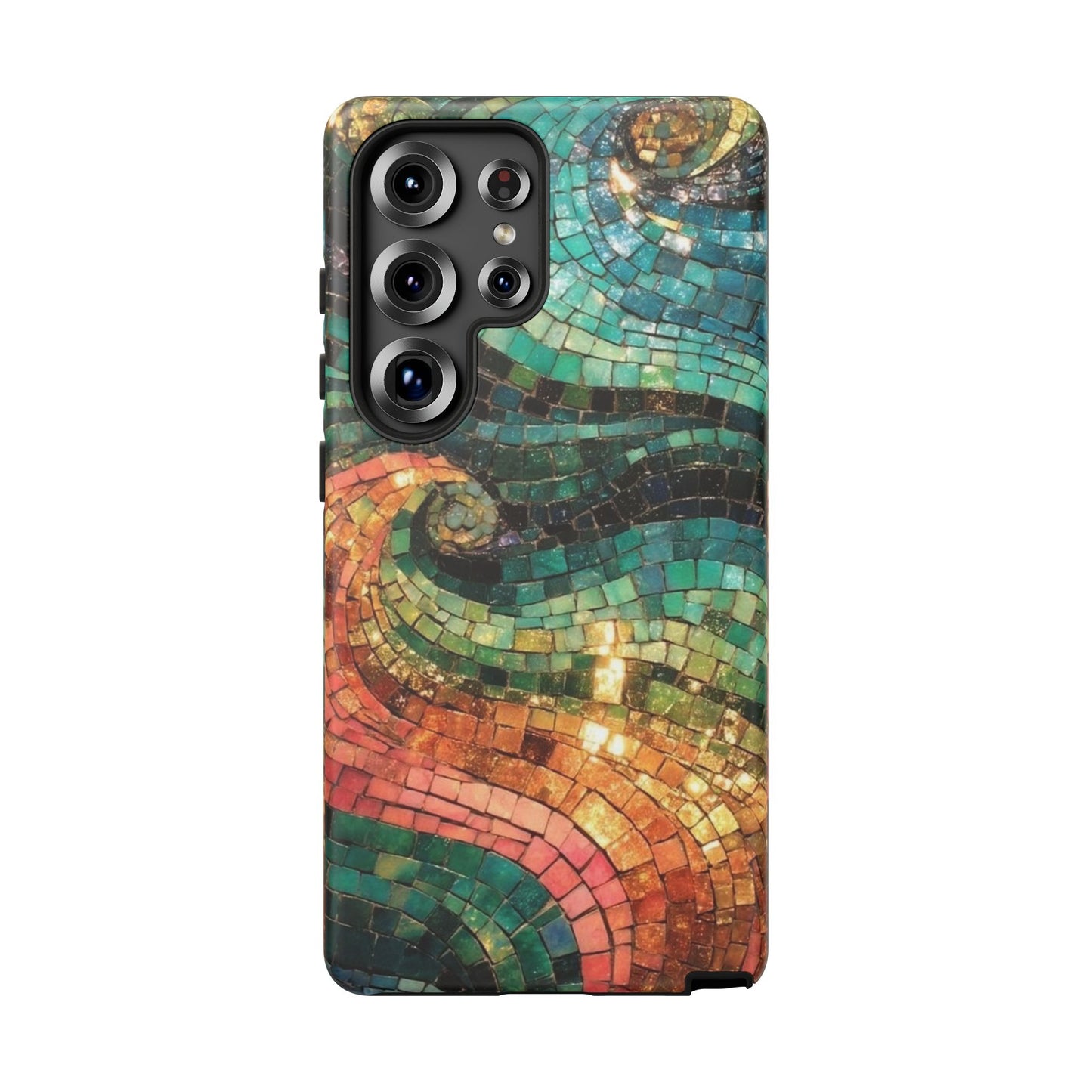 Mosaic Wave Phone Case – Colorful Artistic Tile Design Tough Case