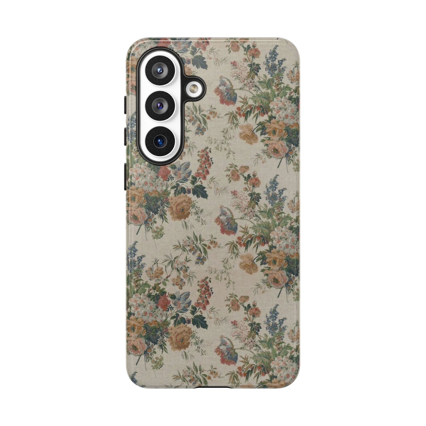 Floral Vintage Tough Phone Case – Antique Rose Pattern