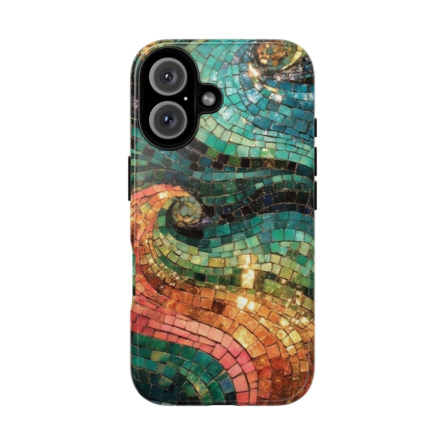 Mosaic Wave Phone Case – Colorful Artistic Tile Design Tough Case