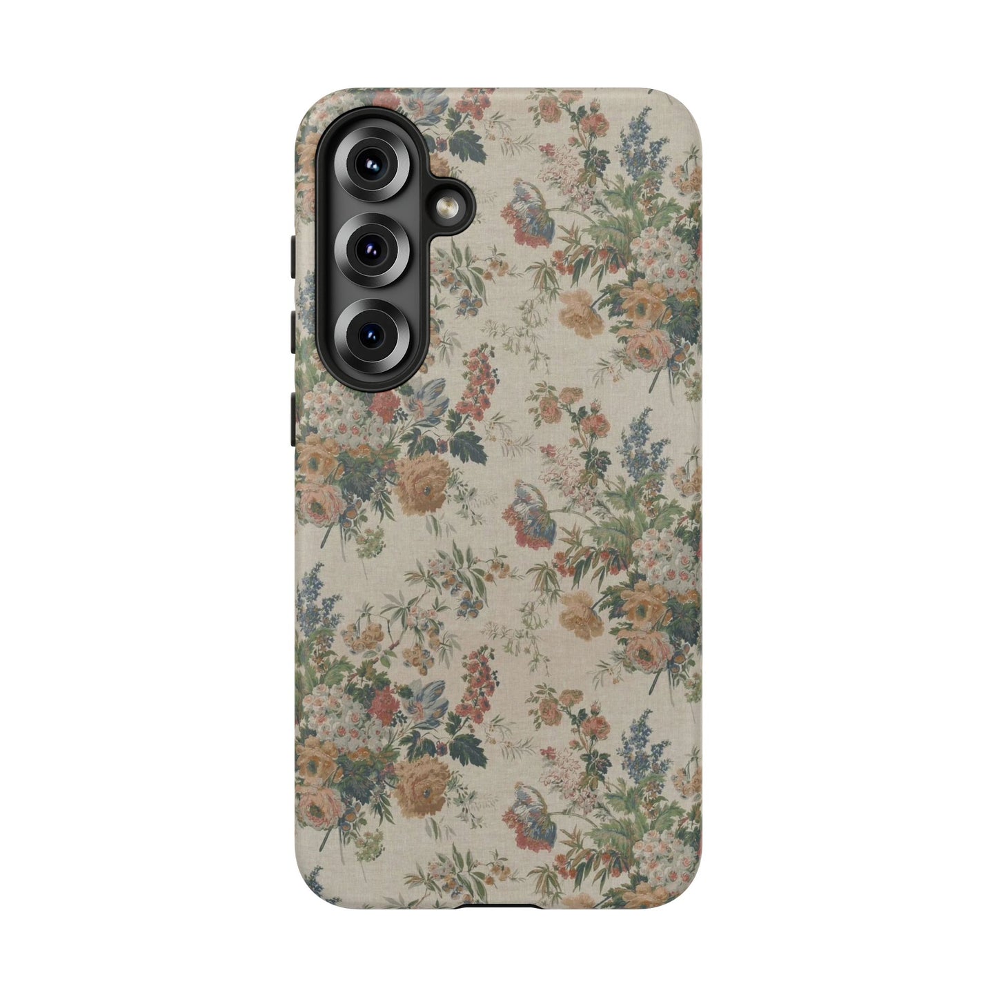 Floral Vintage Tough Phone Case – Antique Rose Pattern
