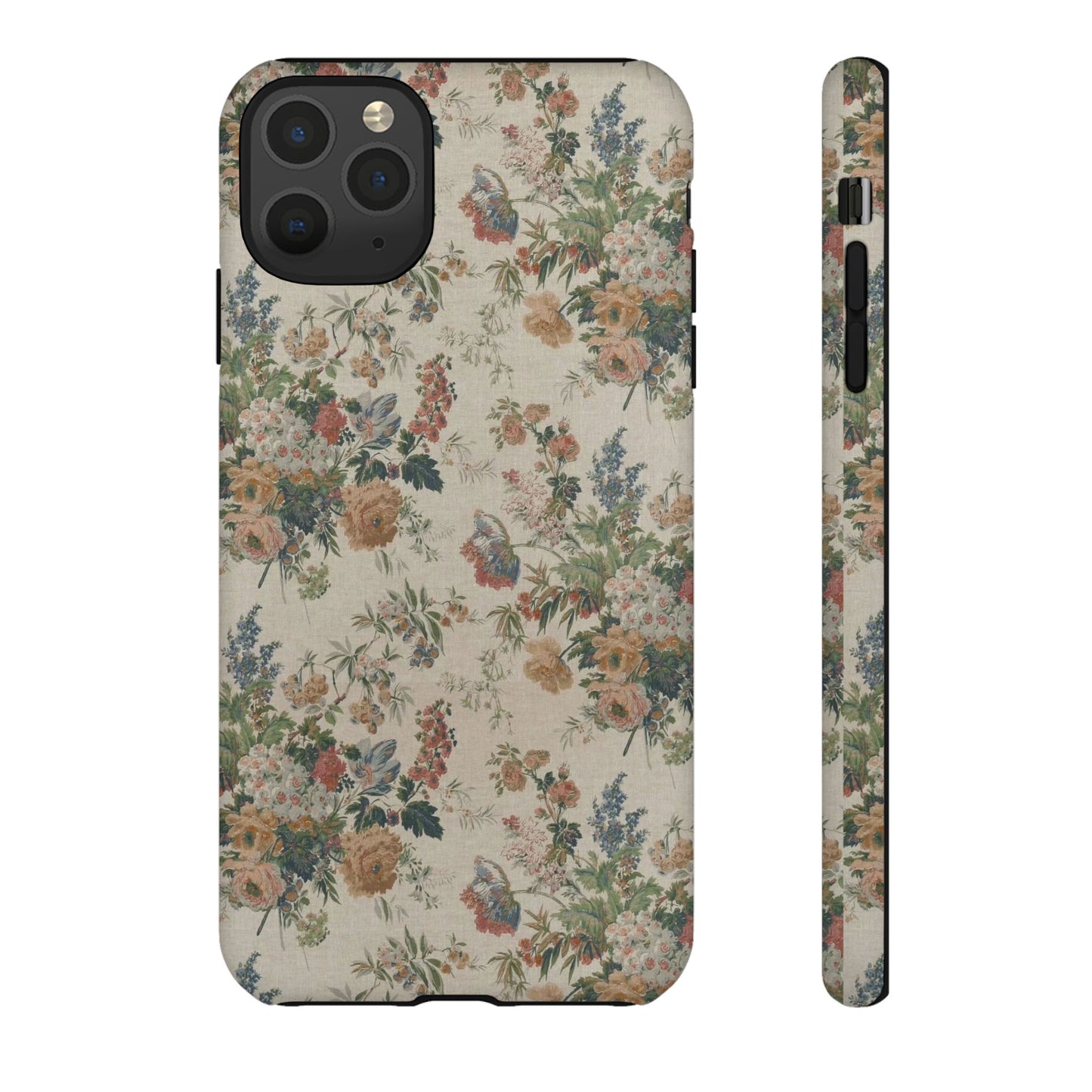 Floral Vintage Tough Phone Case – Antique Rose Pattern