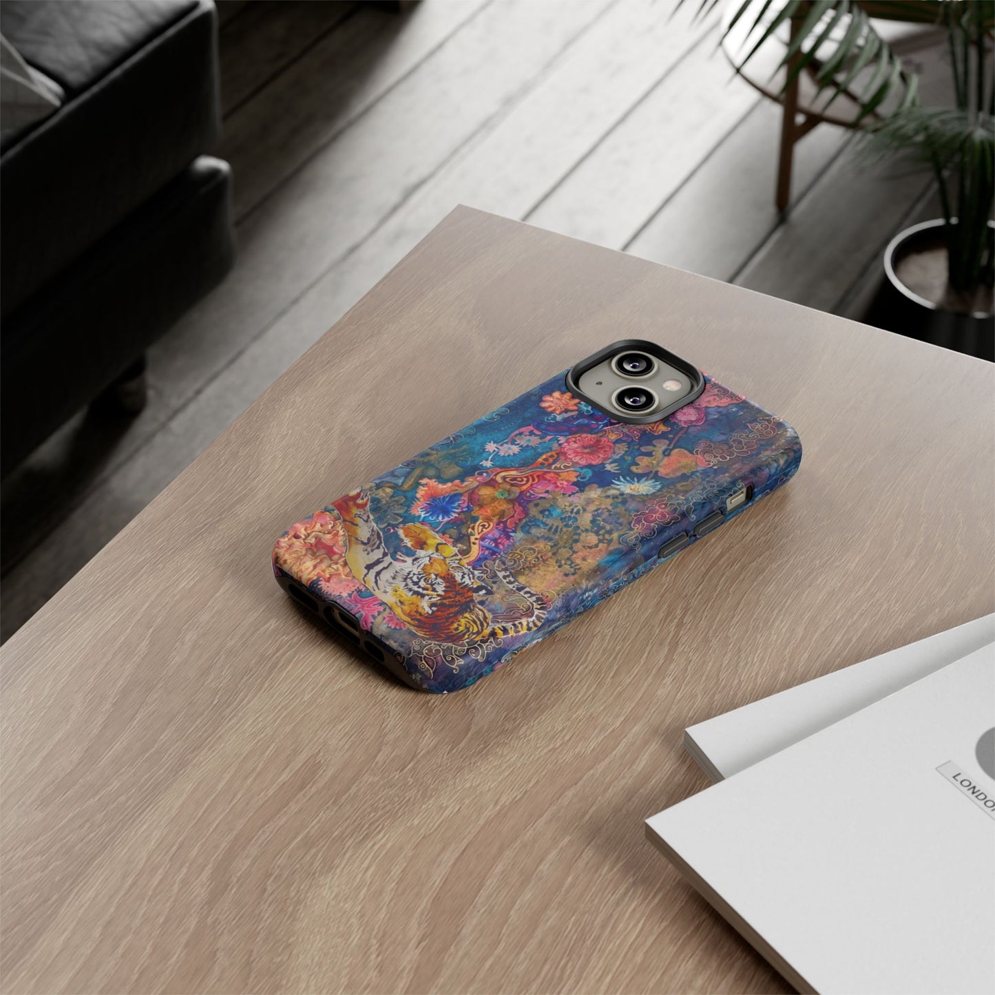Phone Case - Colorful Floral Tiger Tough Case