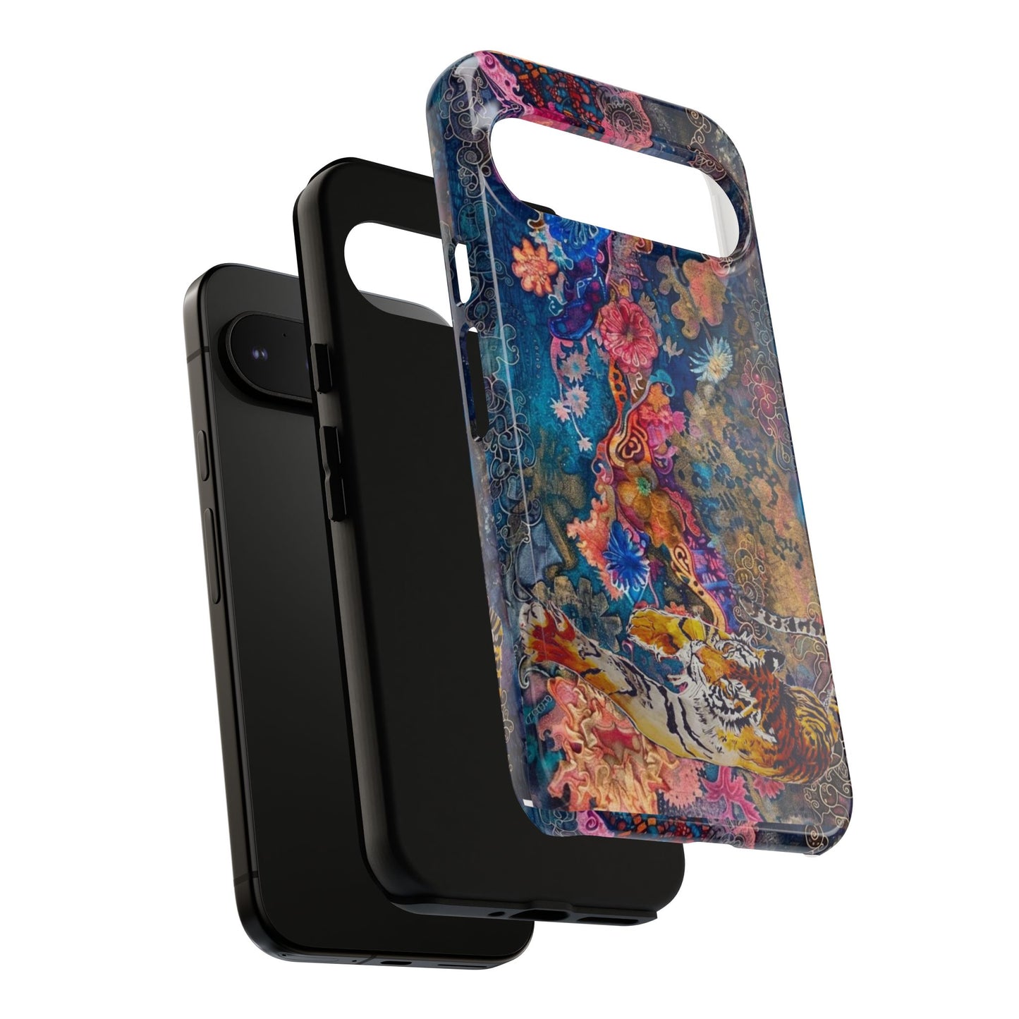 Phone Case - Colorful Floral Tiger Tough Case
