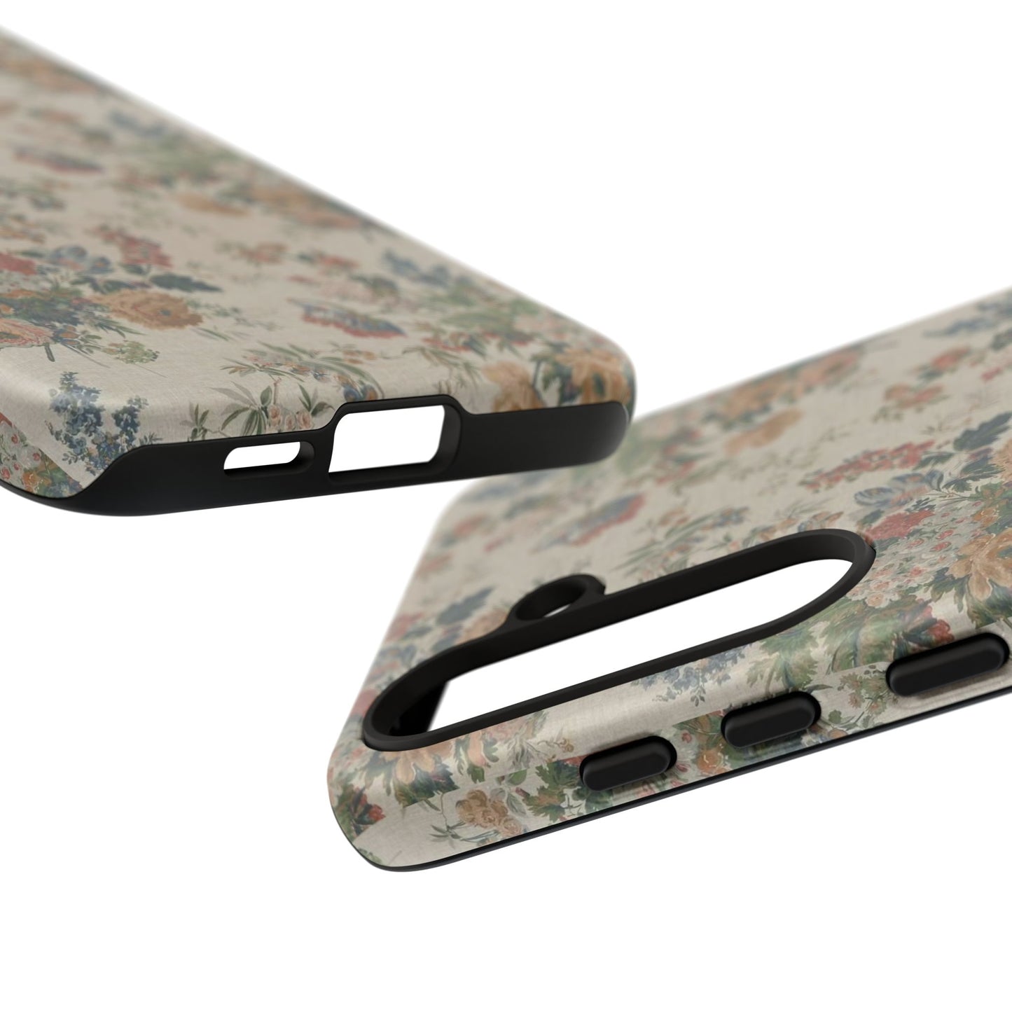 Floral Vintage Tough Phone Case – Antique Rose Pattern